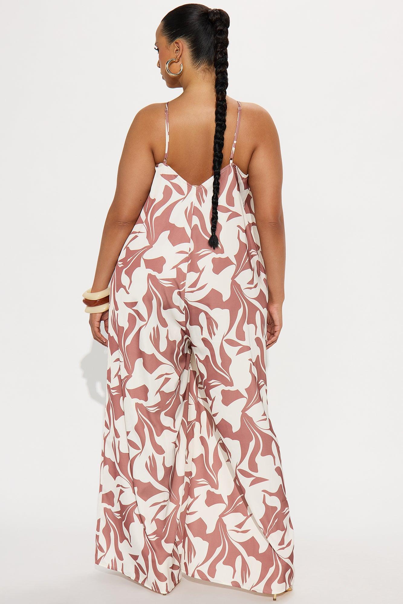Freesia Satin Jumpsuit - Marsala Product Image
