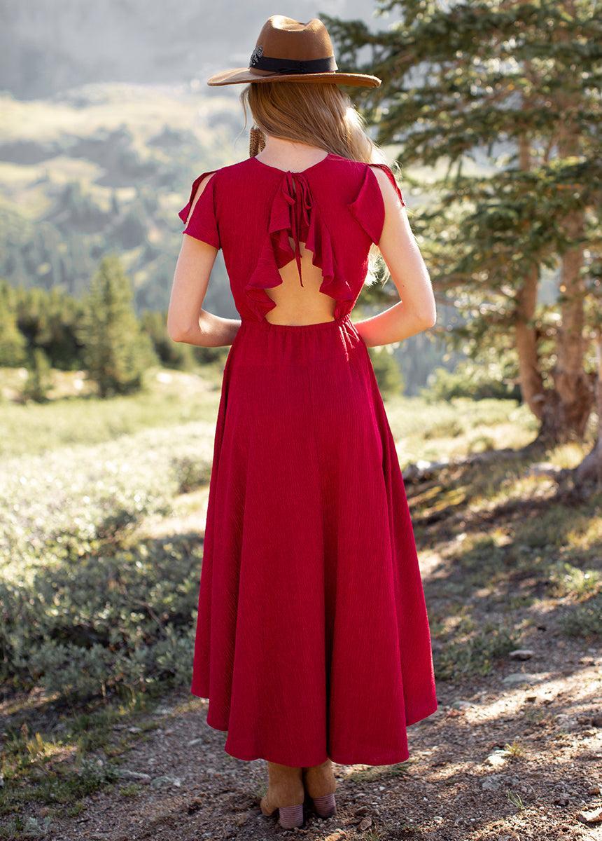 Jessah Dress in Sangria Female Product Image