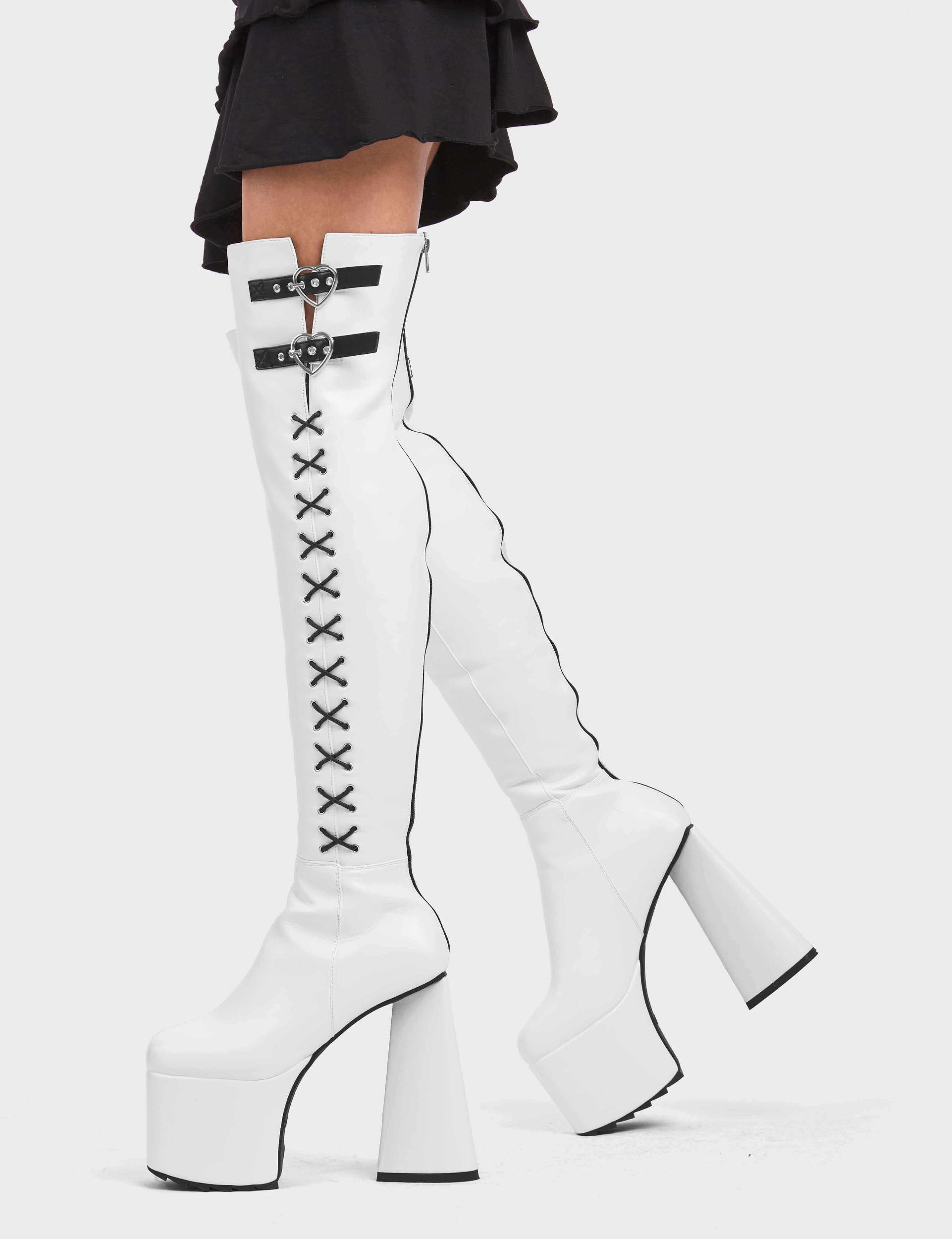 Small Victories Platform Thigh High Boots Product Image