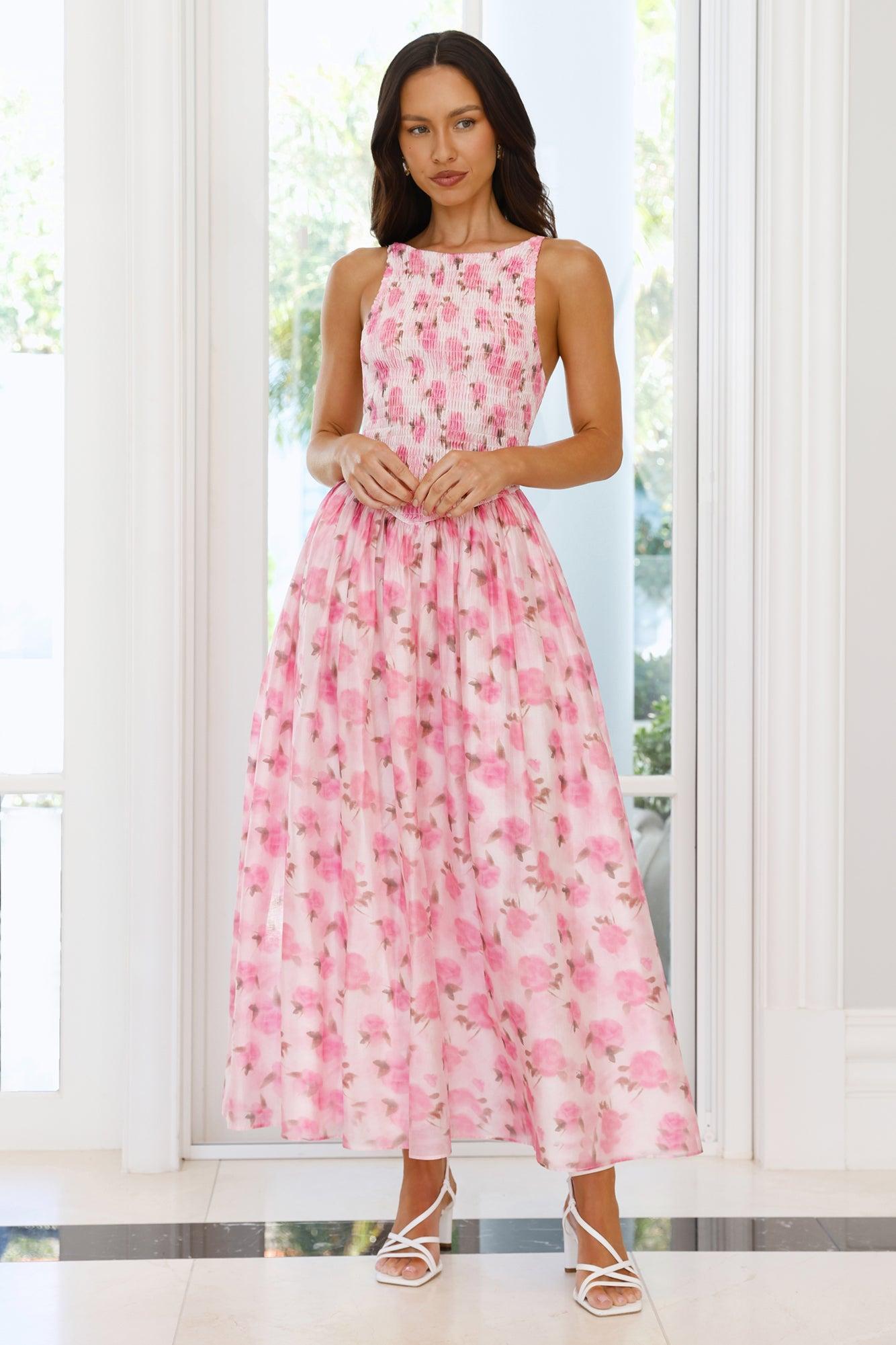 Flora Fields Maxi Dress Pink Product Image