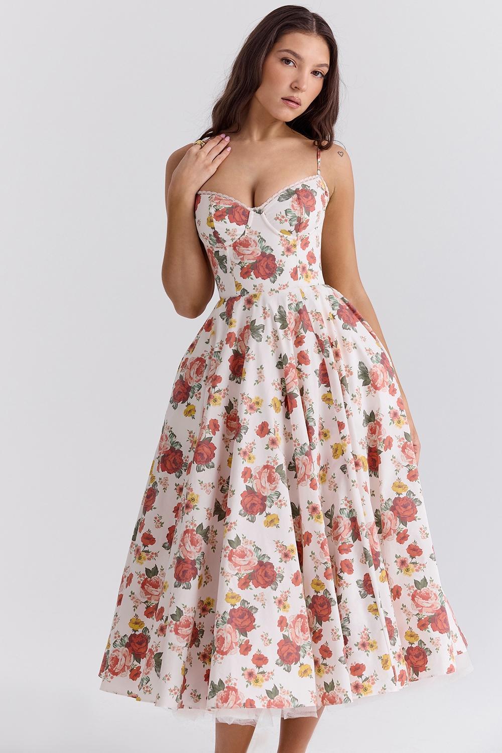 Minimoiselle  italian rose print tulle mini dress Product Image