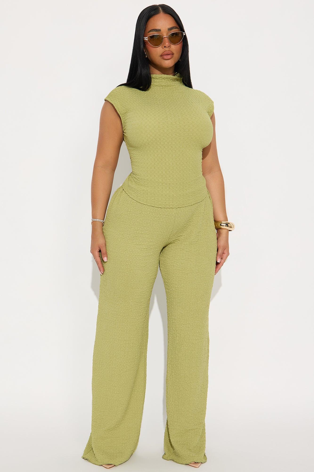 Teresea Texturted Pant Set - Sage Product Image