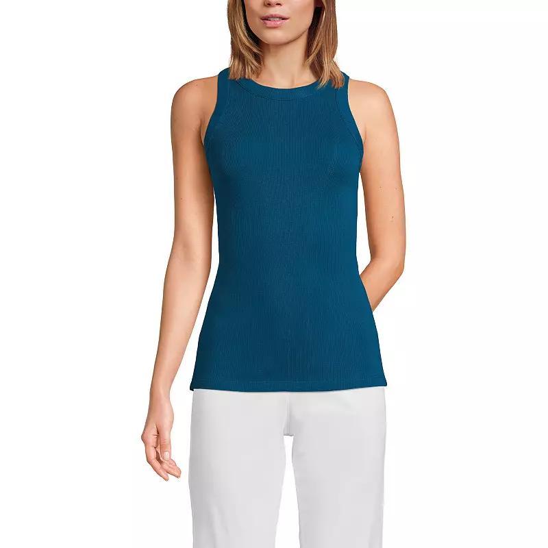 Women's Lands' End Crew Neck Tank Top, Size: XL, White Product Image