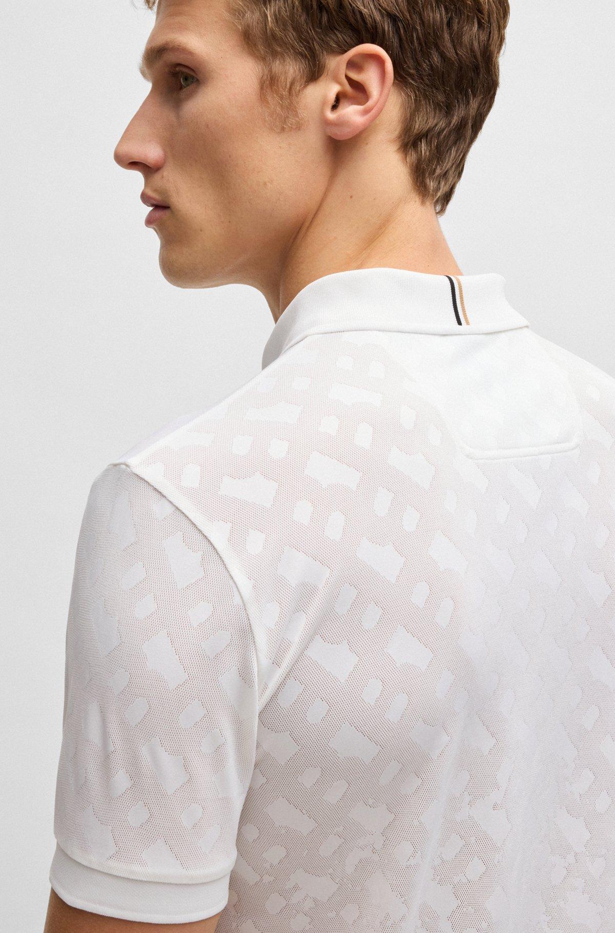 Active quick-dry polo shirt with gradient monogram jacquard Product Image
