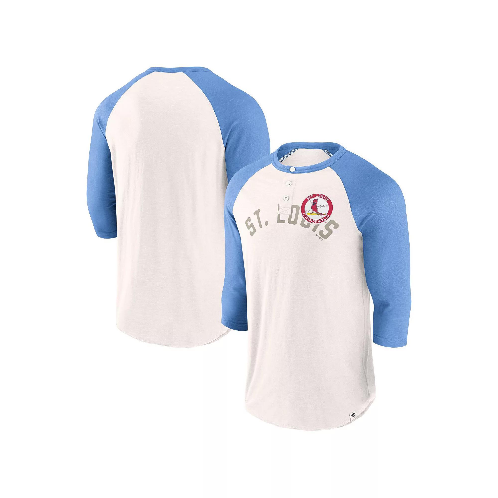 Mens Fanatics Branded /Light Blue St. Louis Cardinals Backdoor Slider Raglan 3/4-Sleeve T-Shirt Product Image