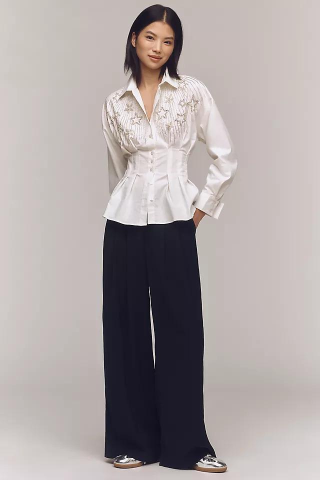 The Tobie Pleated Blouse by Exquise: Long-Sleeve Star Edition Product Image
