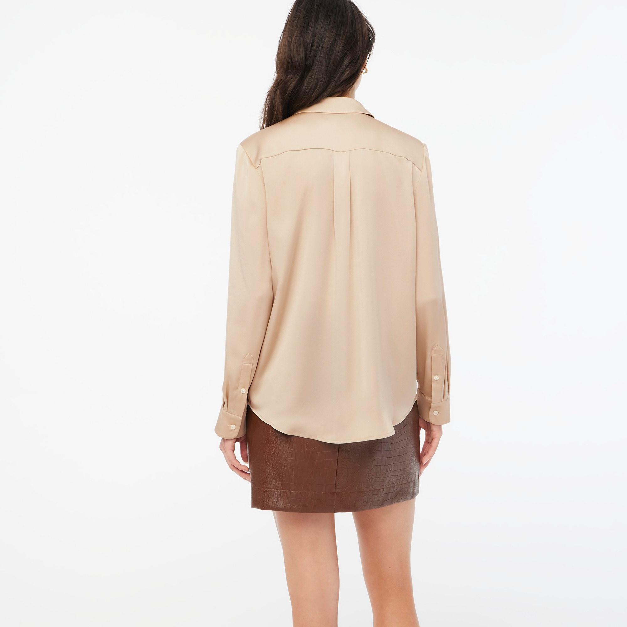 Drapey satin button-up top Product Image