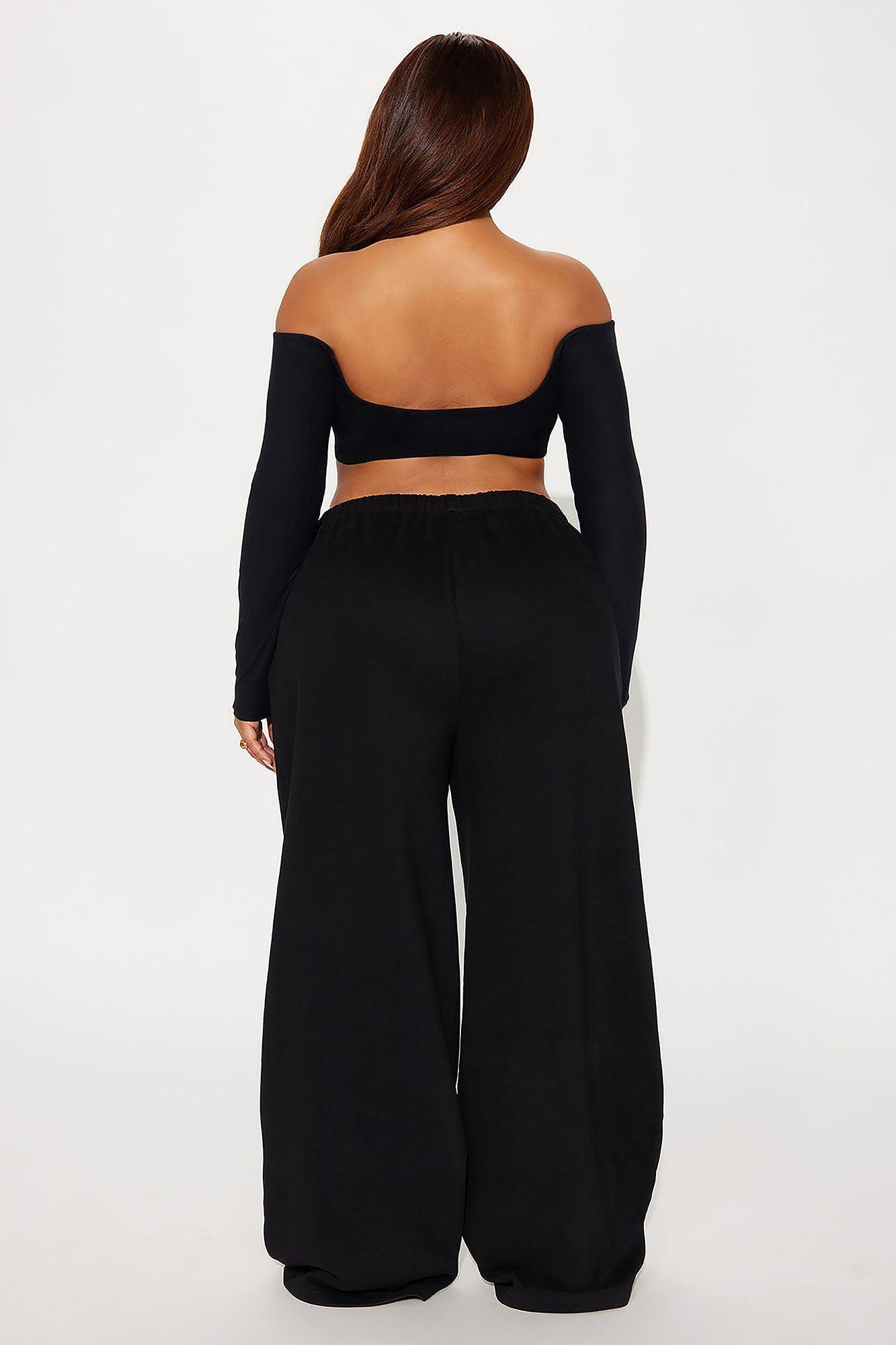 Second Skin Off Shoulder Cropped Top - Black Product Image