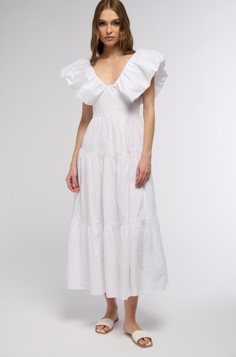SUNDAY MARKET POPLIN CAP SLEEVE MAXI DRESS Product Image