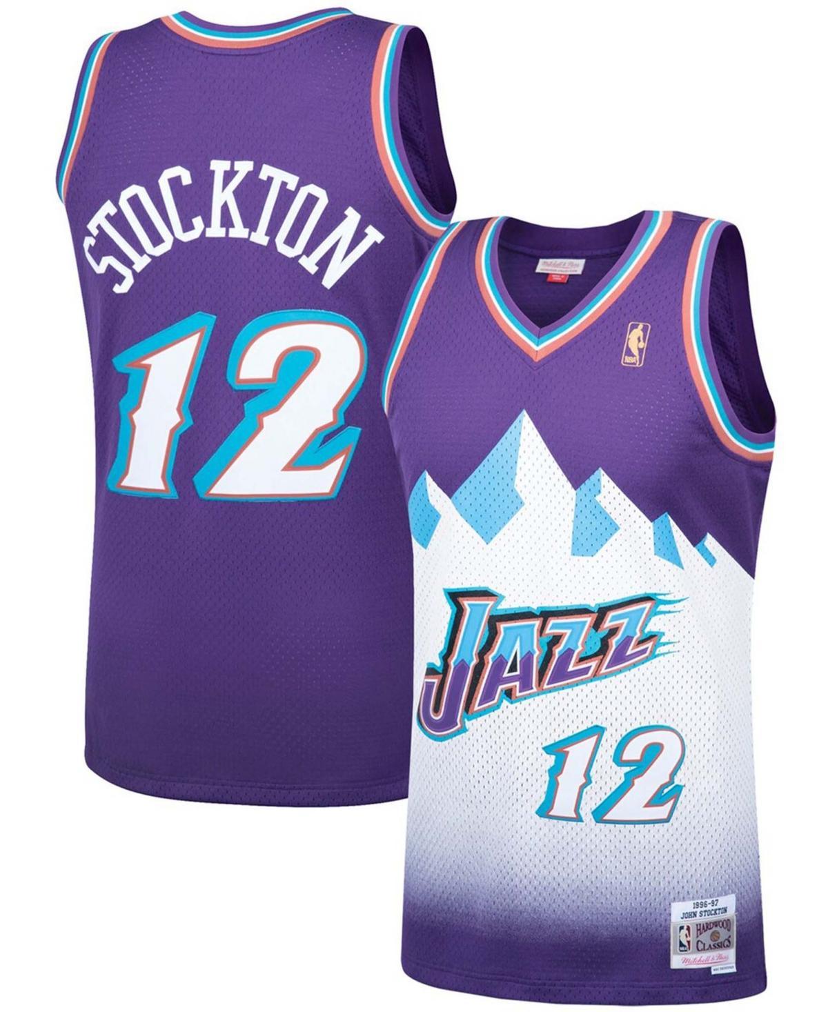 Men's Mitchell & Ness John Stockton Purple Utah Jazz 1996-97 Hardwood Classics Swingman Player Jersey, Size: 5XL, Jaz Purple Product Image