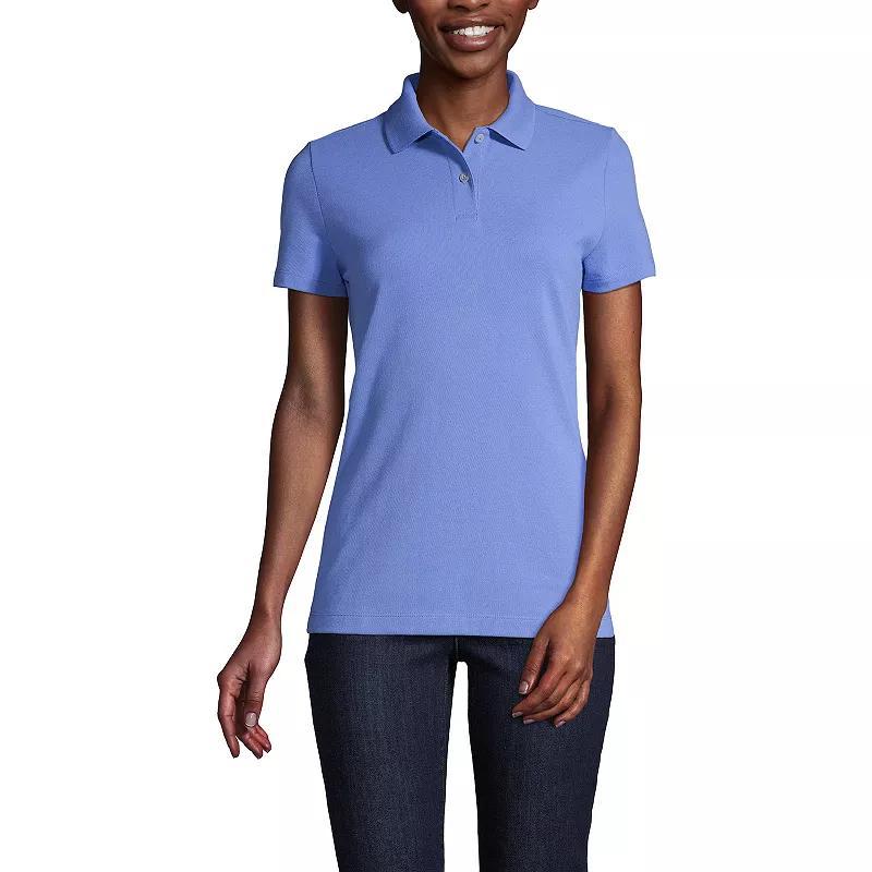 Women's Lands' End Short Sleeve Basic Mesh Polo Shirt, Size: XL, Vibrant Green Product Image