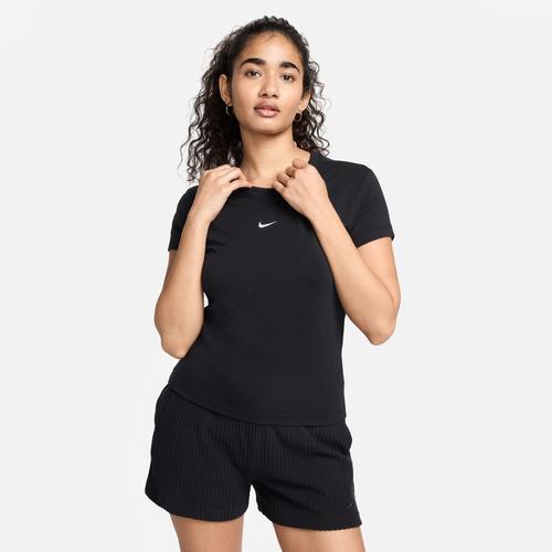 Women's Nike Sportswear Chill Swoosh Knit Tee, Size: XXL, Black Product Image