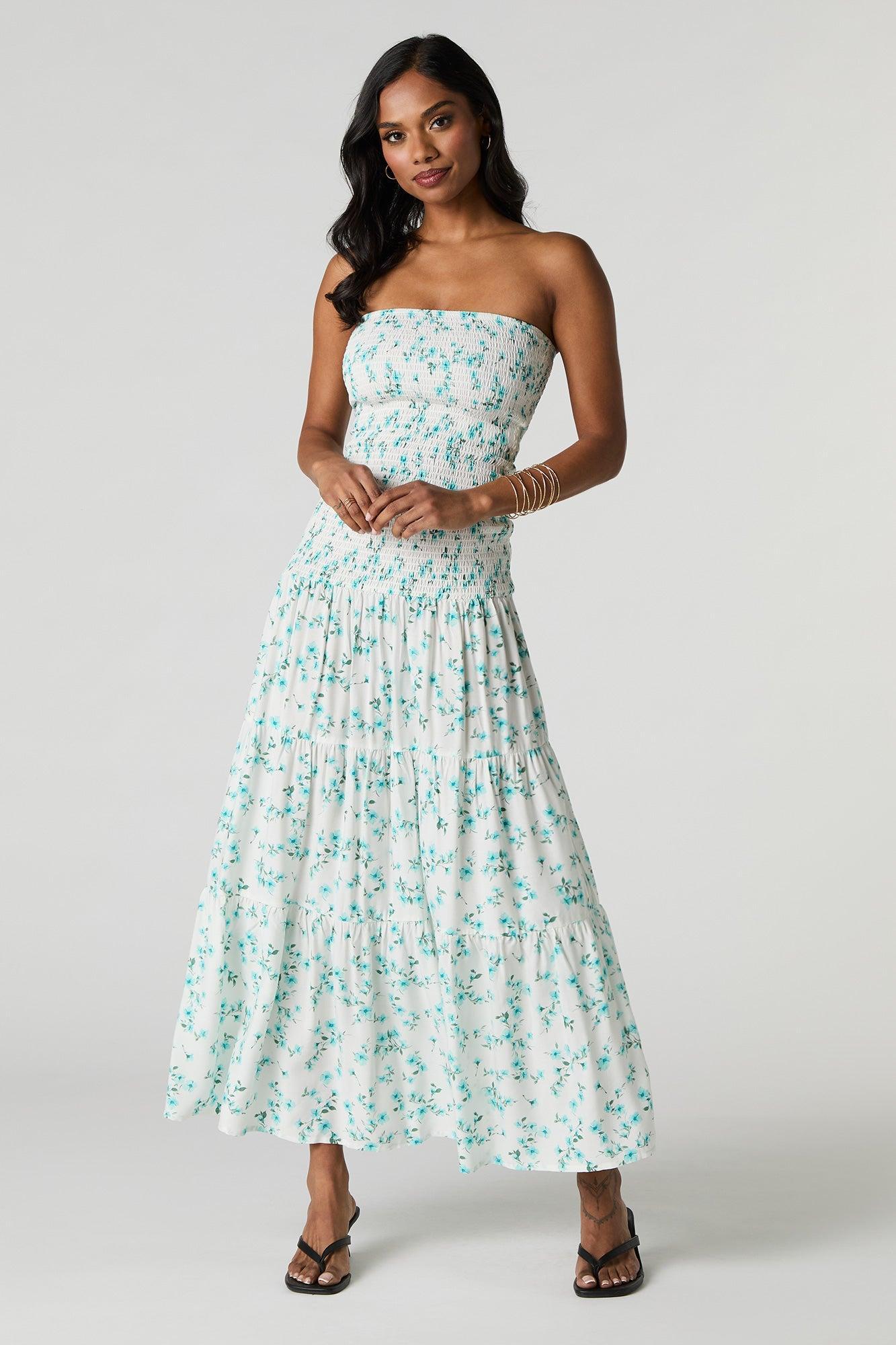 Floral Smocked Maxi Skirt Female Product Image