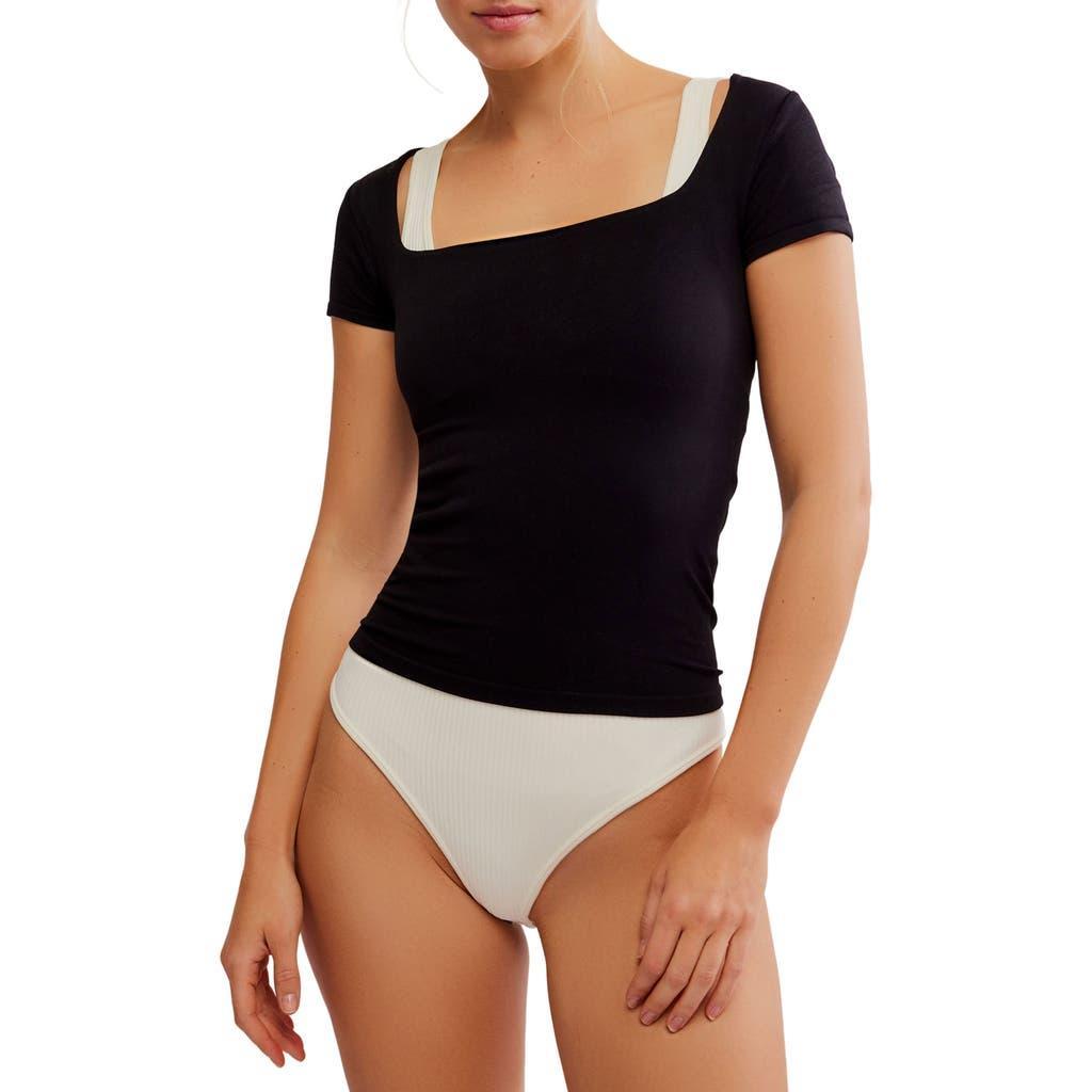 Free People Clean Lines Square Neck Short Sleeve Baby Tee Product Image