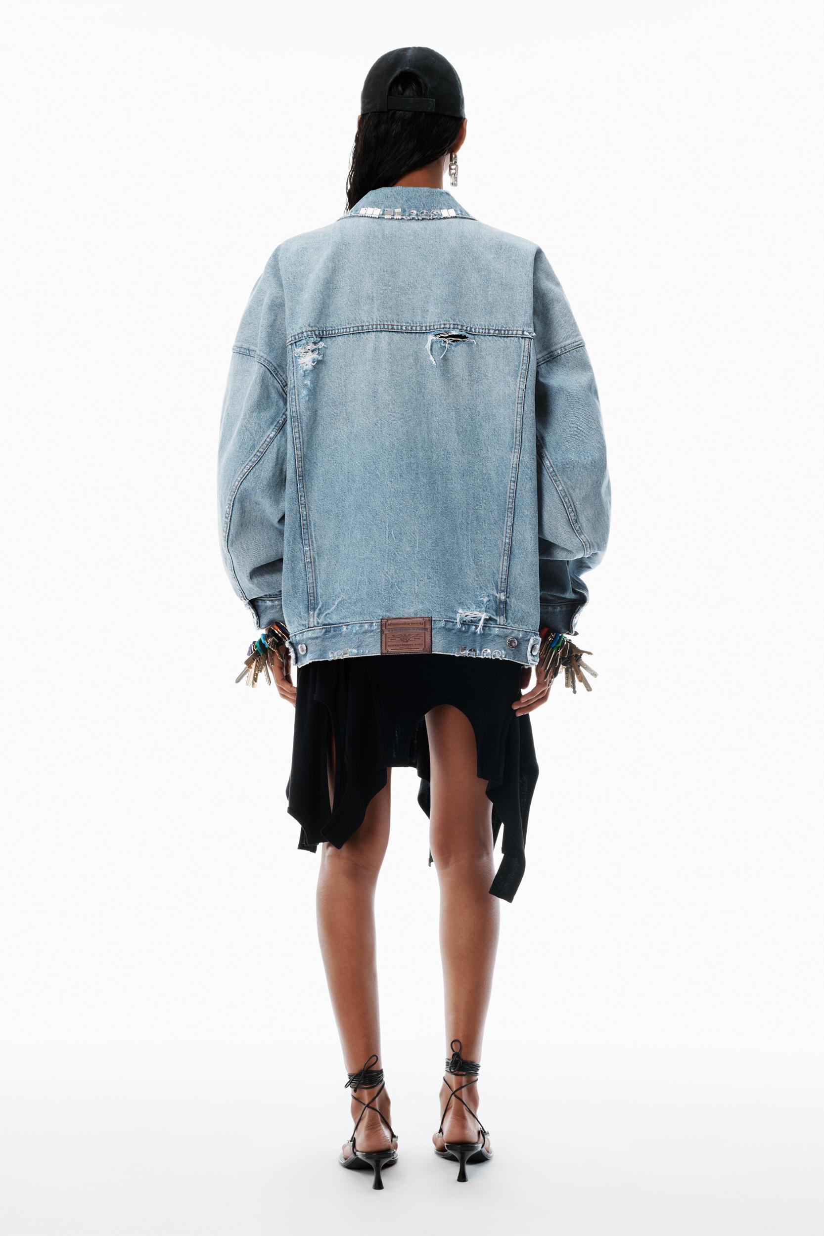 Blue Oversized Trucker Jacket Product Image