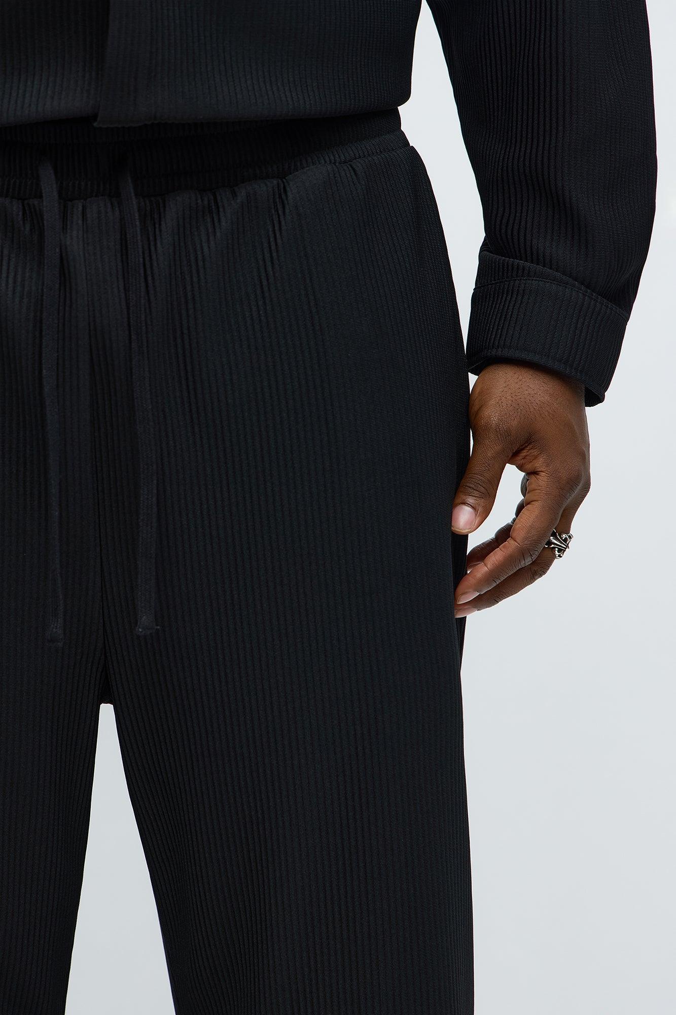 Show Up Baggy Elastic Waist Pant - Black Product Image