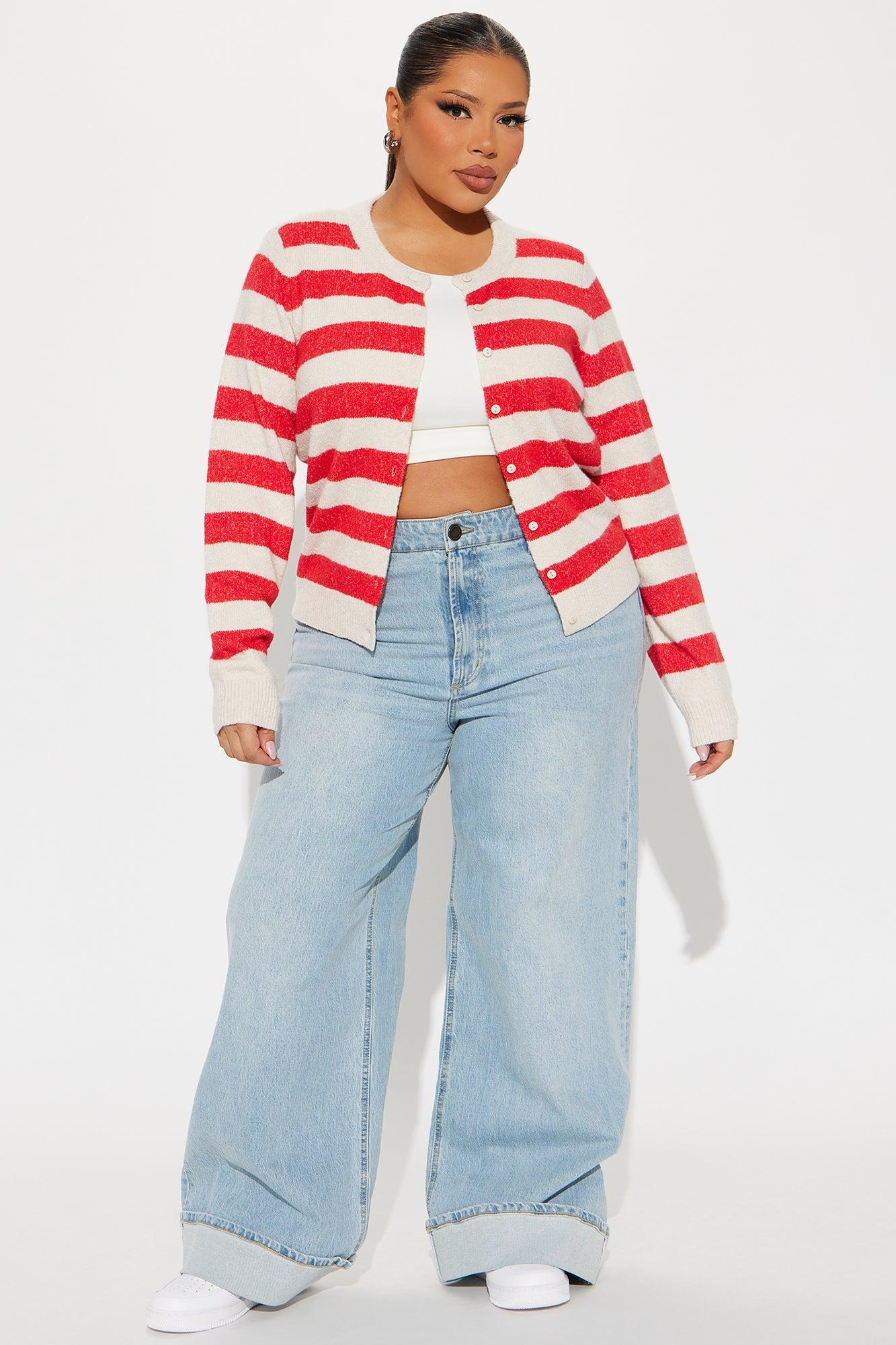 Perfect Stripes Cardigan - Red/combo Product Image