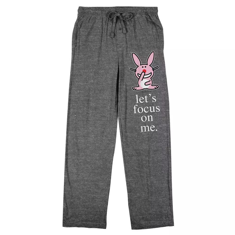 Men's It's Happy Bunny Let's Focus on Me Sleep Pants, Size: Small, Gray Product Image