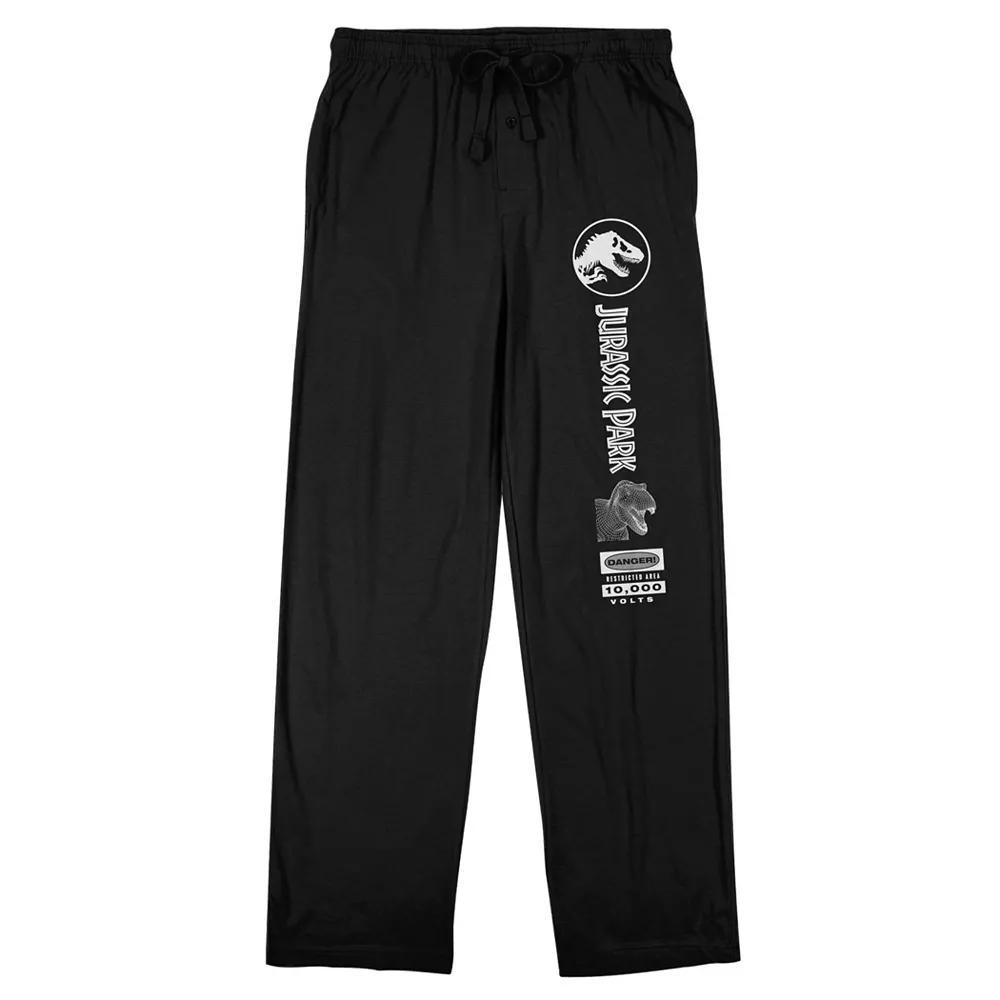 Men's Jurassic Park Logo Sleep Pants, Size: Small, Black Product Image