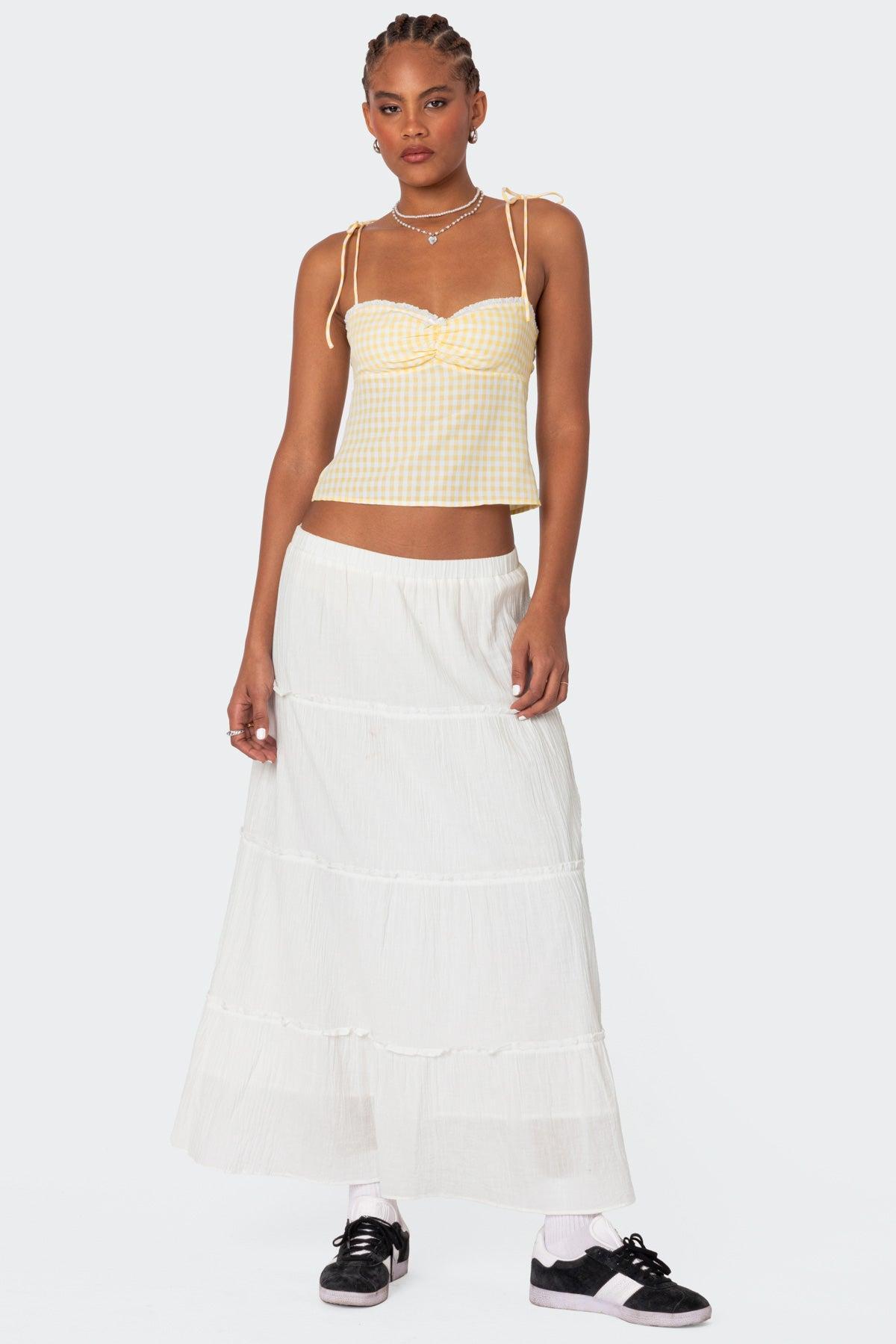 Billie Open Tie Back Gingham Top Product Image