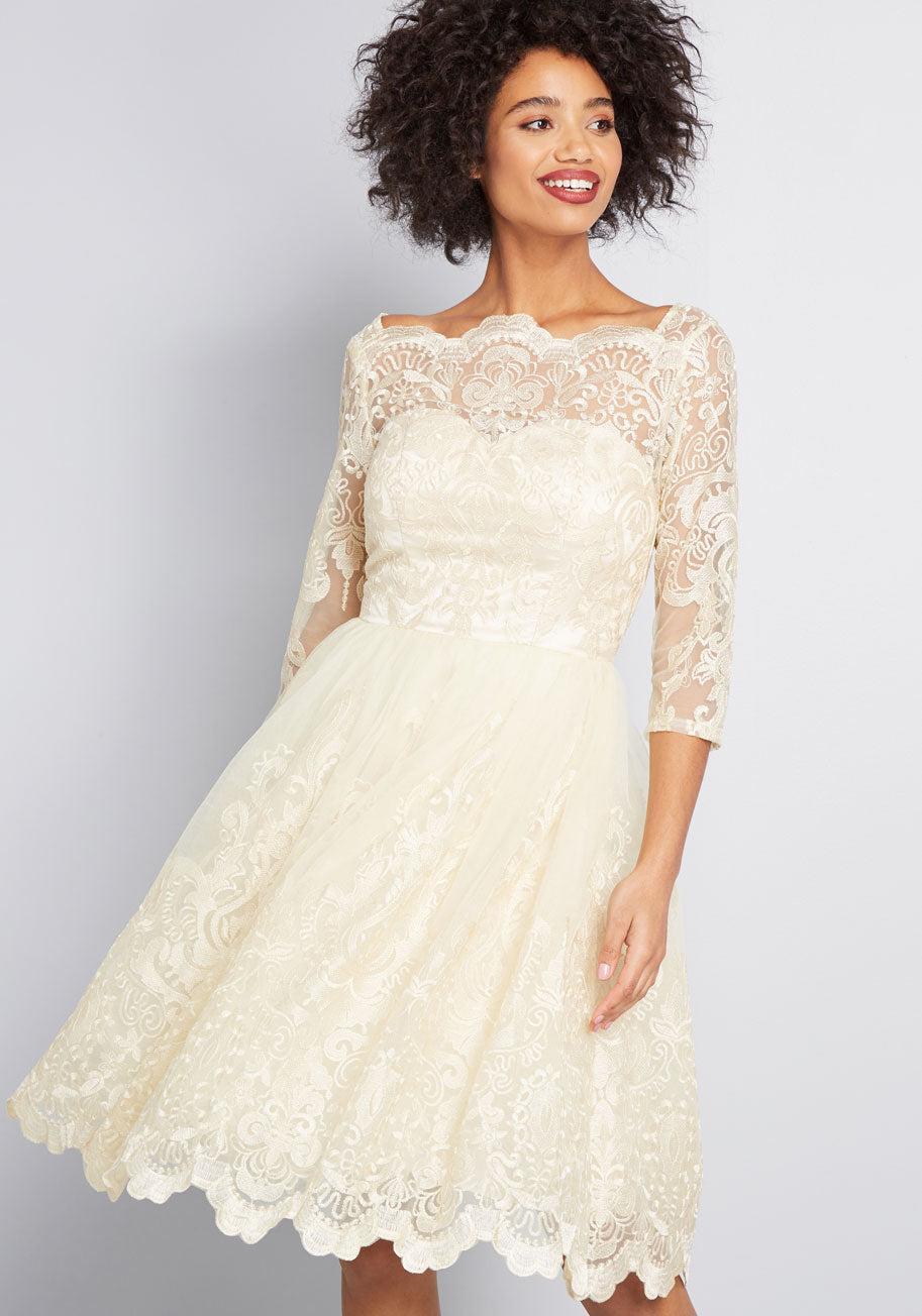 Gilded Grace Lace Dress Product Image