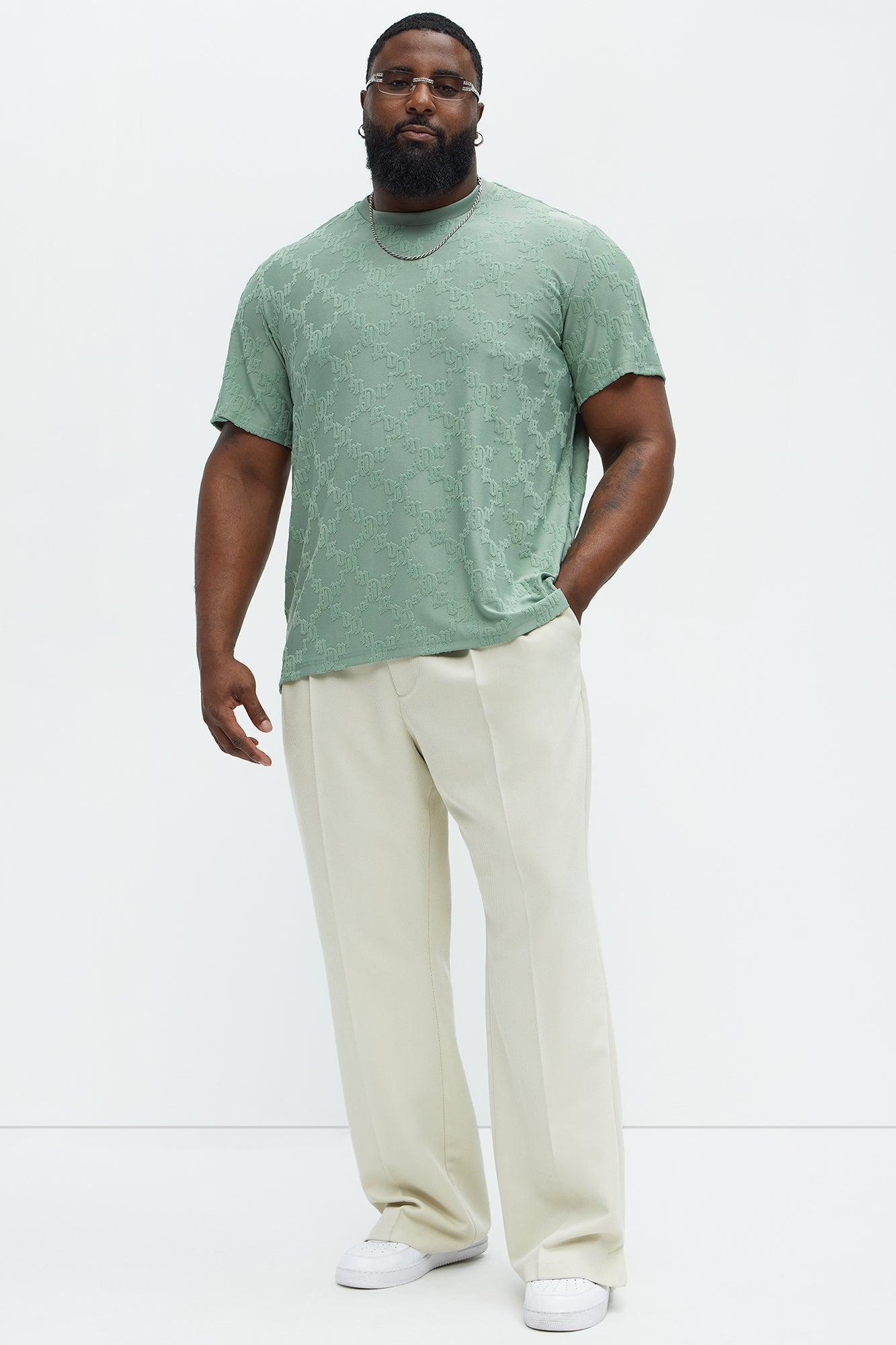 Verbiage Chenille Knit Crew Tee - Green Product Image