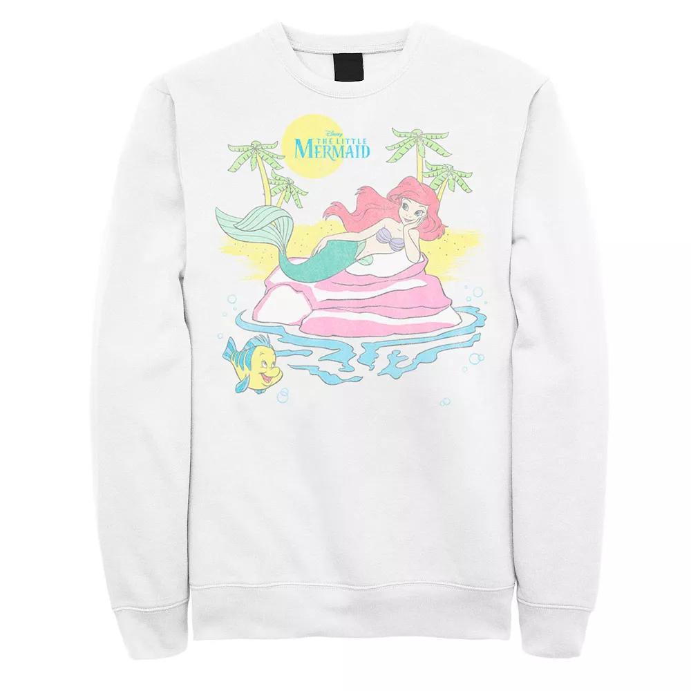 Disney's The Little Mermaid Ariel Men's Beach Portrait Sweatshirt, Size: XXL, White Product Image
