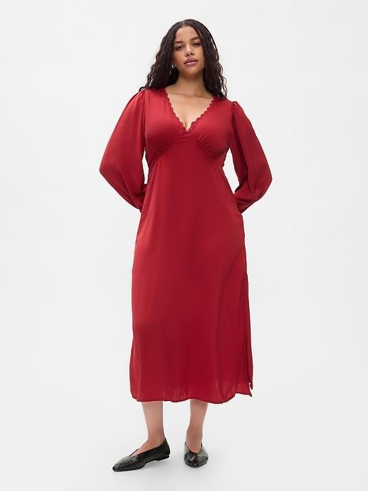 Satin Empire Midi Dress Product Image