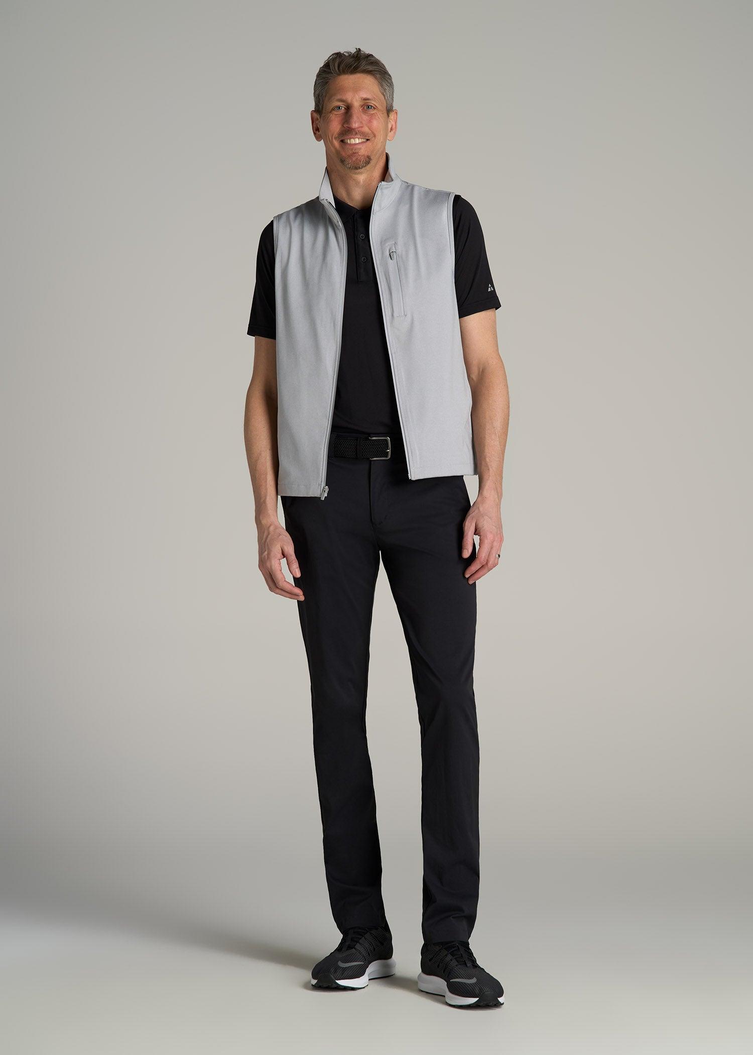 Performance Vest for Tall Men in Light Grey Mix Product Image