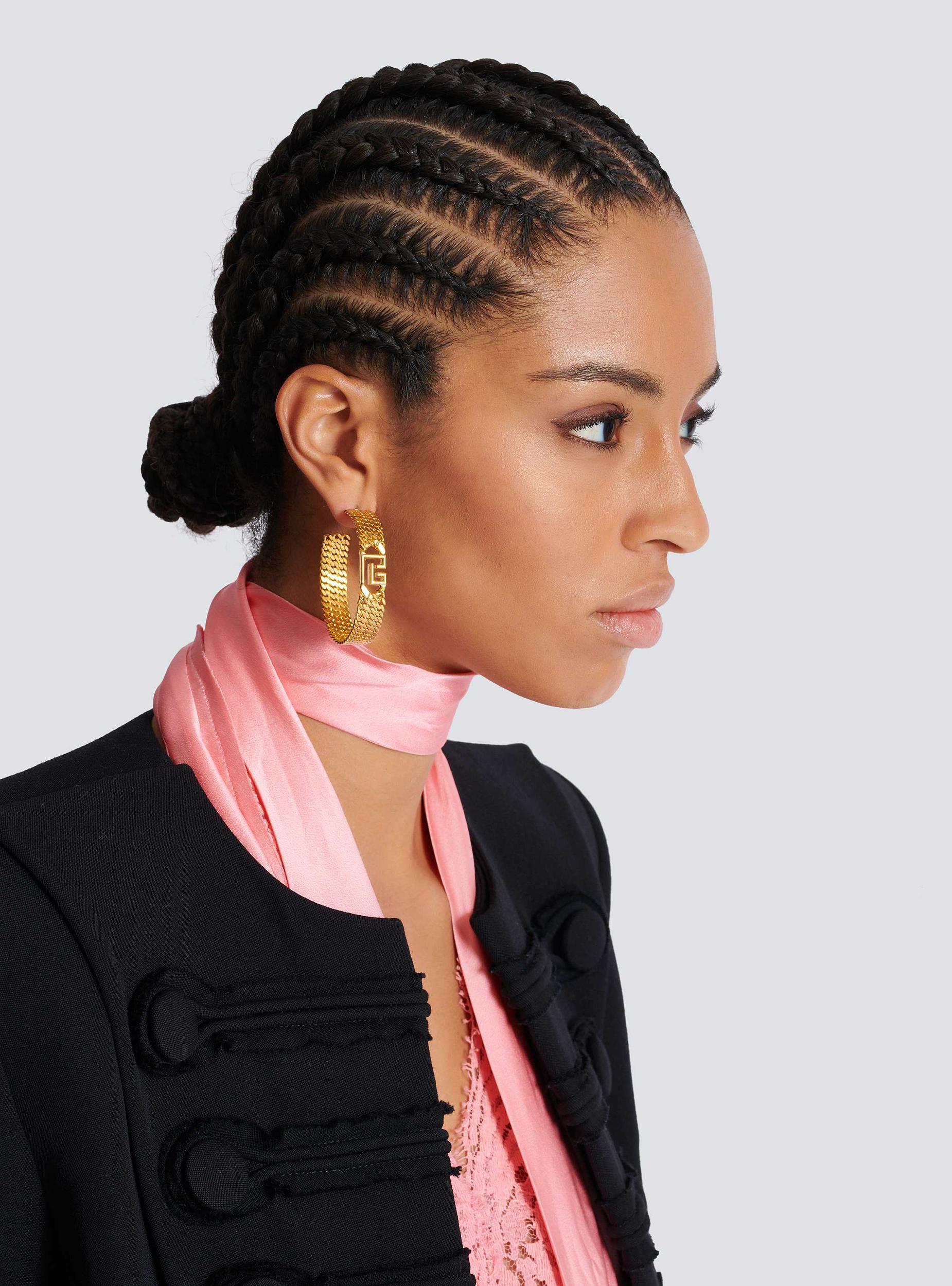 Sync PB brass hoop earrings Product Image