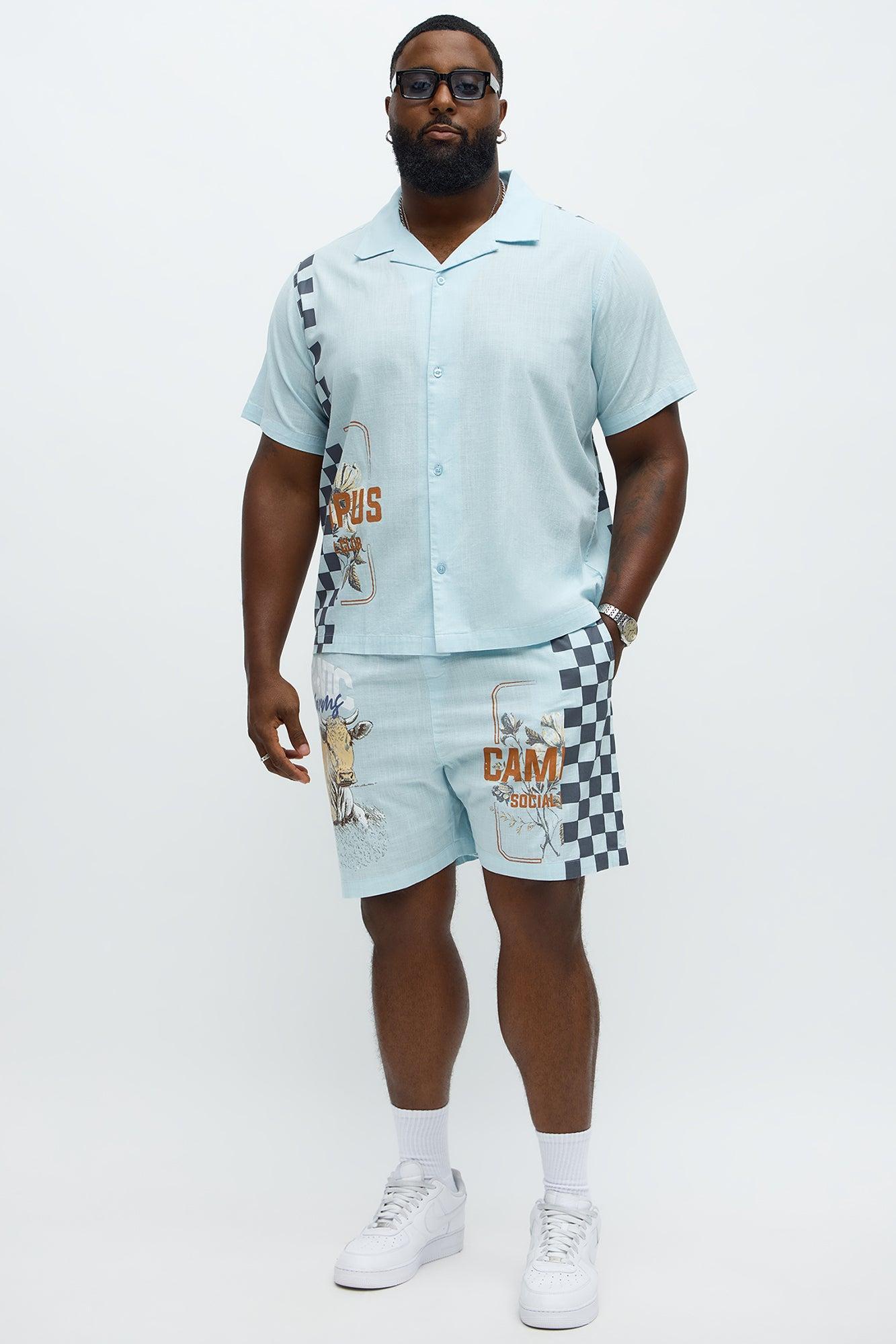 Groves Short Sleeve Button Up Shirt - Light Blue Product Image