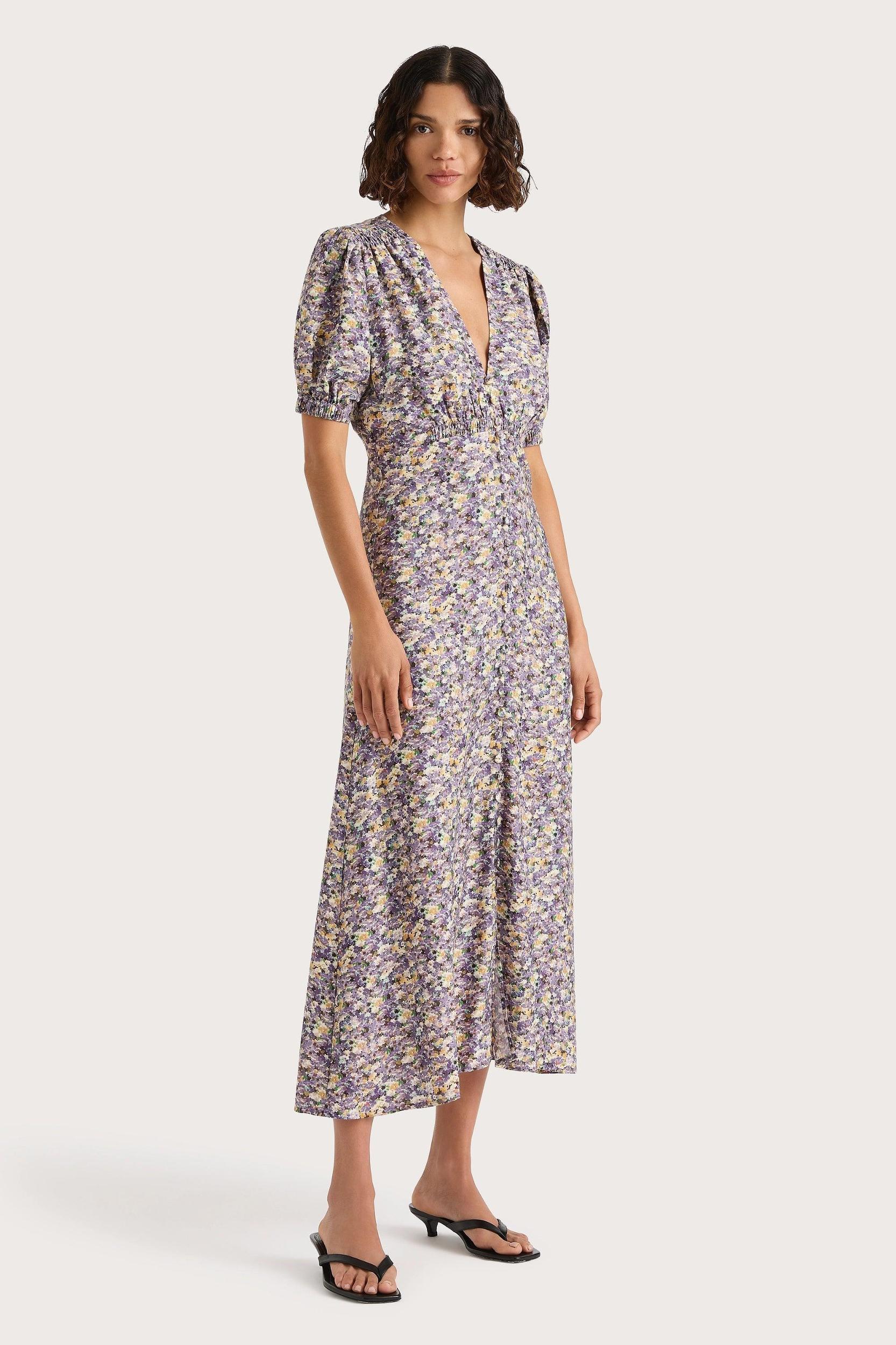 Bellavista Midi Dress Valerie Floral Purple Product Image