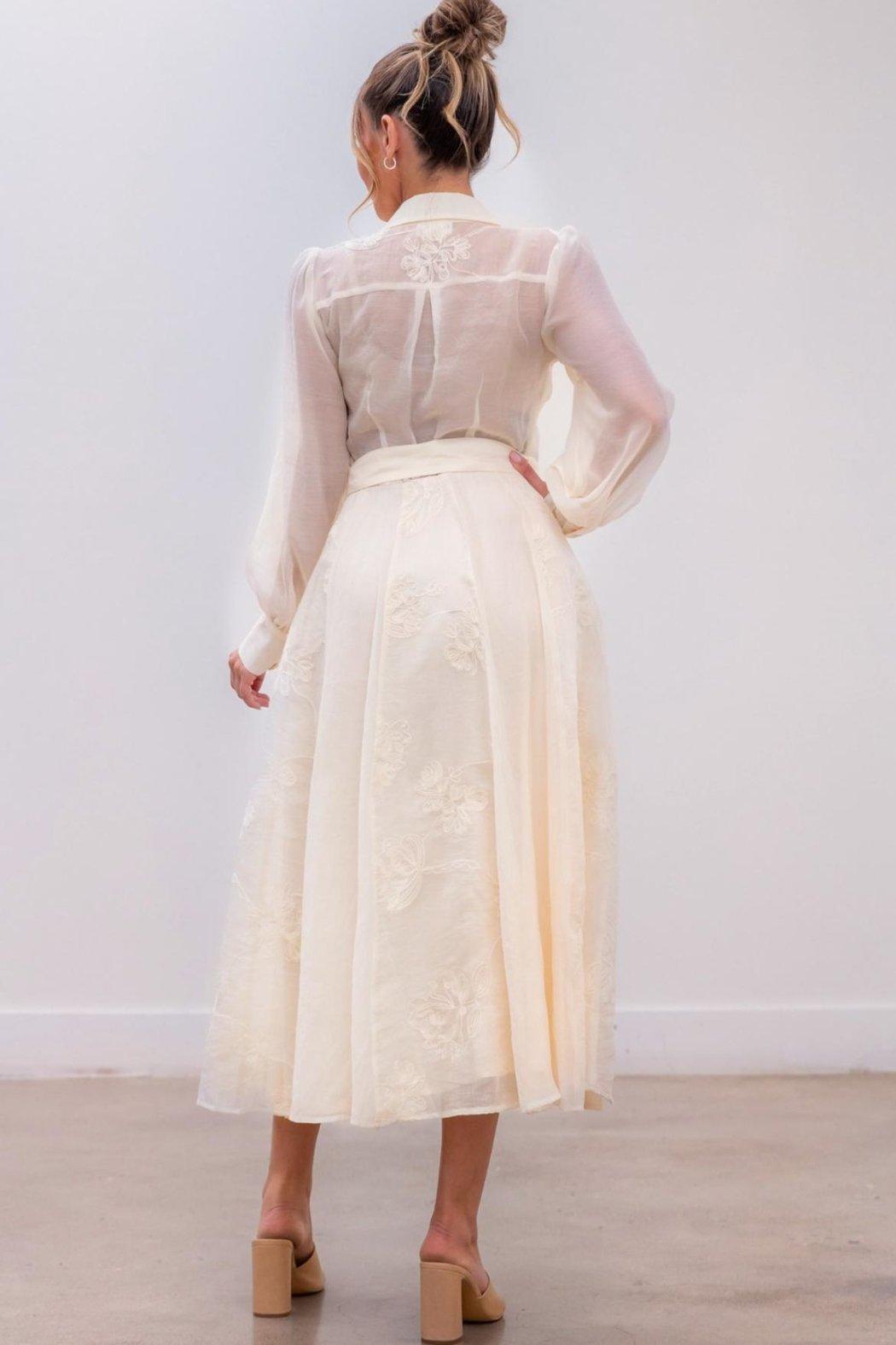 Button-Down Embroidered Dress Product Image