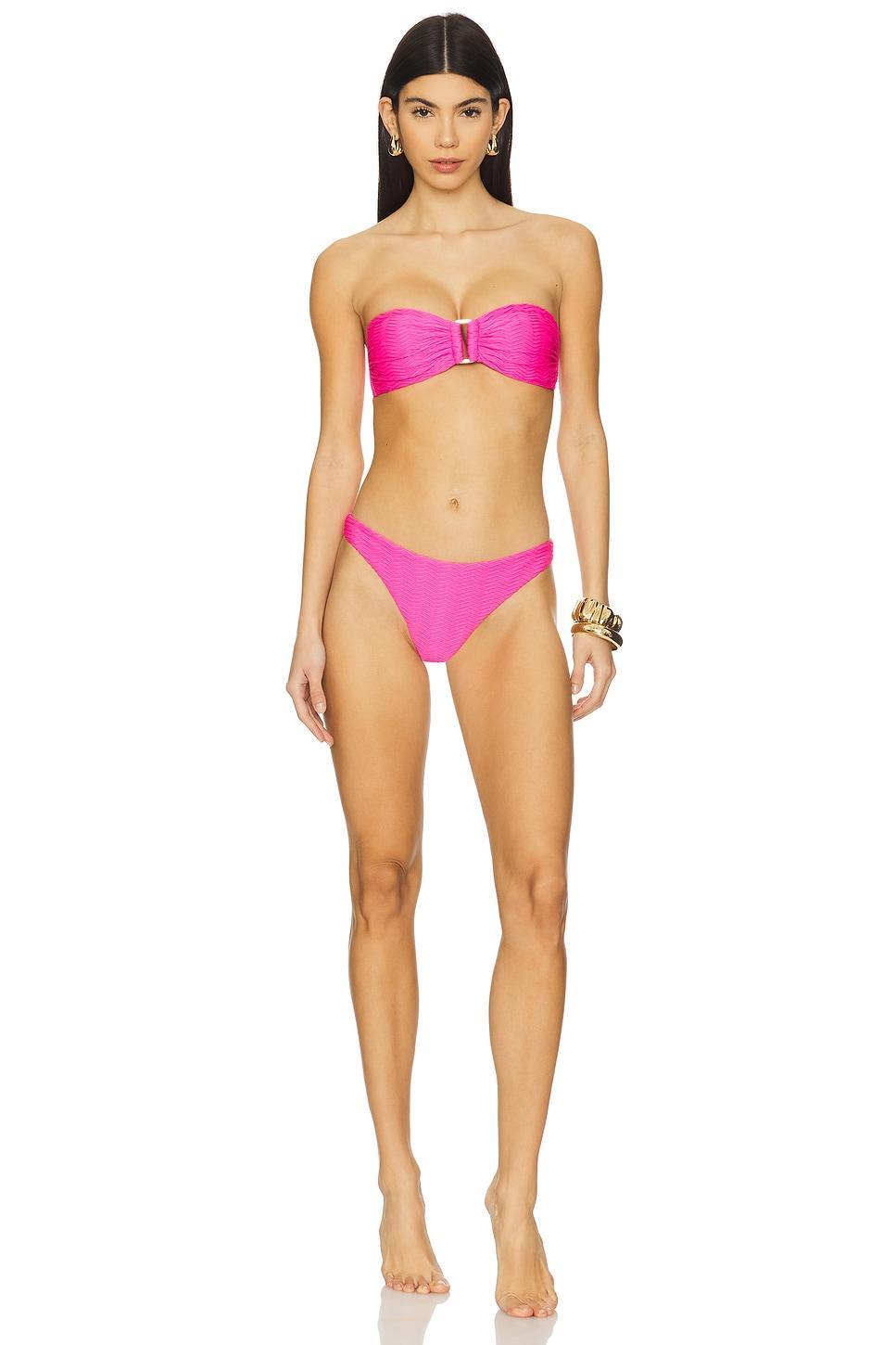 Margot Textured Chevron Bikini Bottom MILLY Product Image