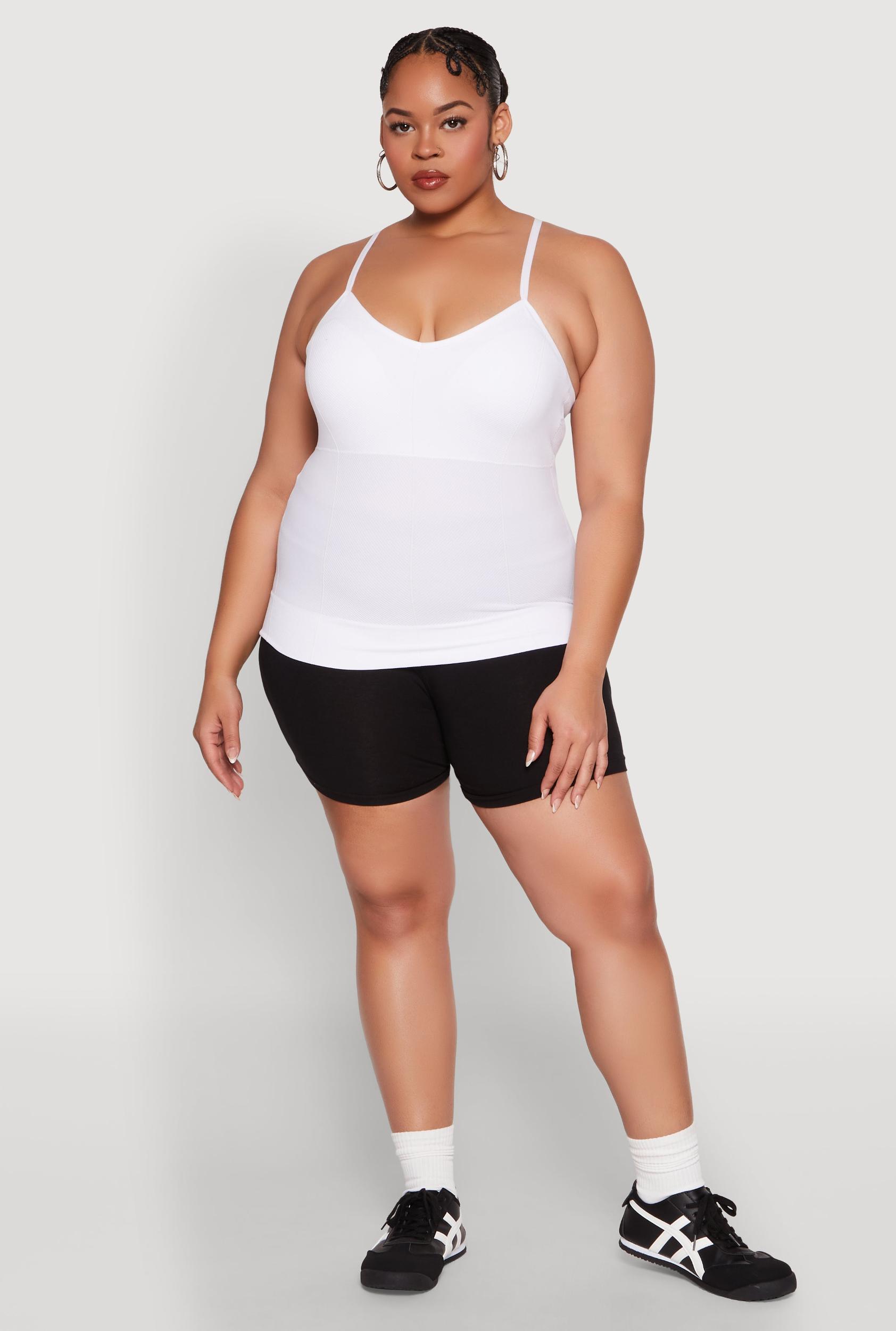 Womens Plus Size Seamless Ribbed V Neck Cami Product Image