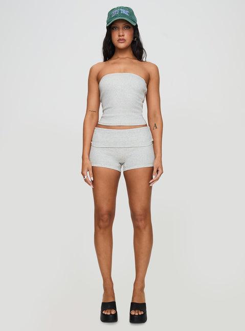 Baseline Low Rise Rib Shorts Grey Marle Product Image