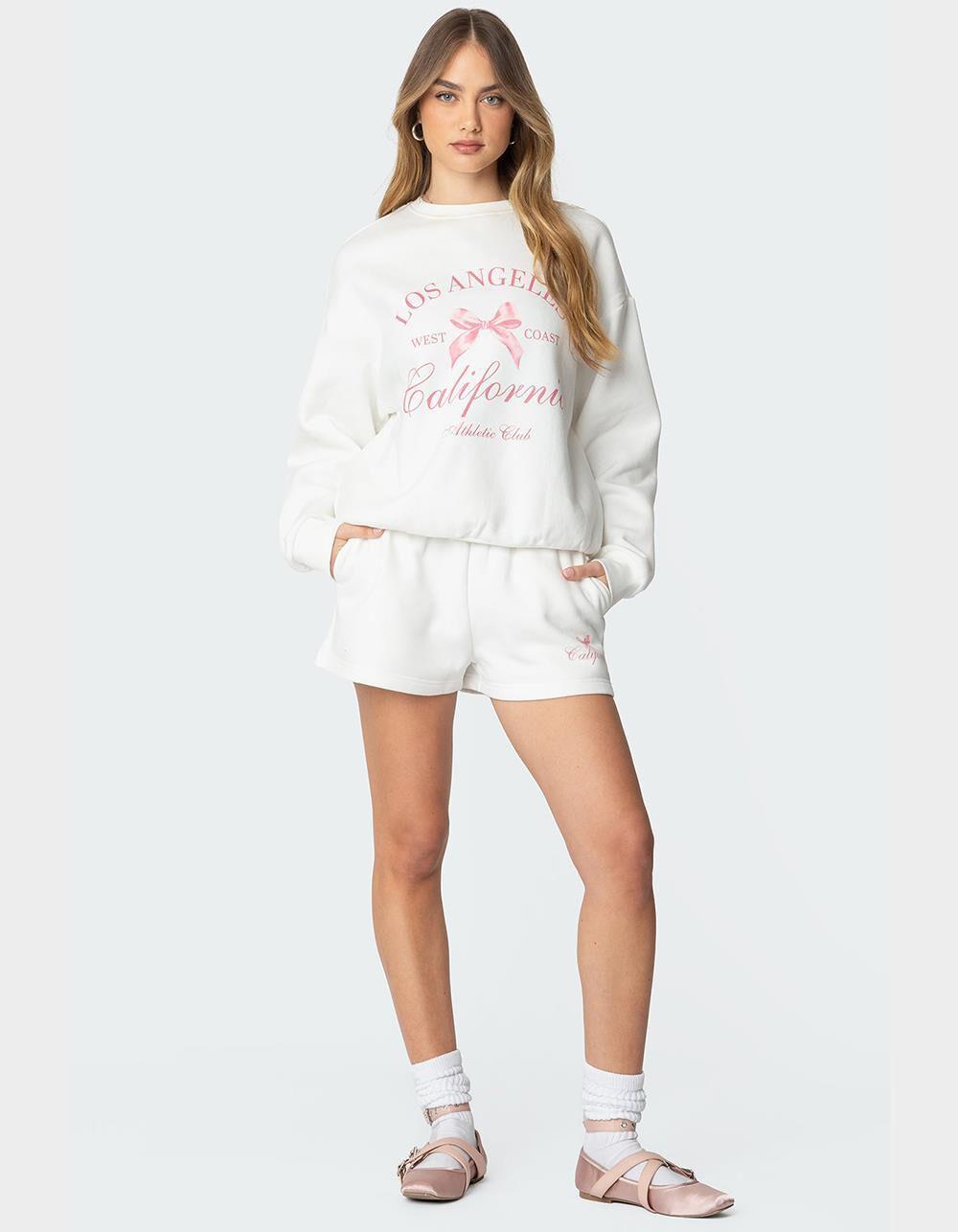 EDIKTED Cali Bow Sweat Shorts Product Image