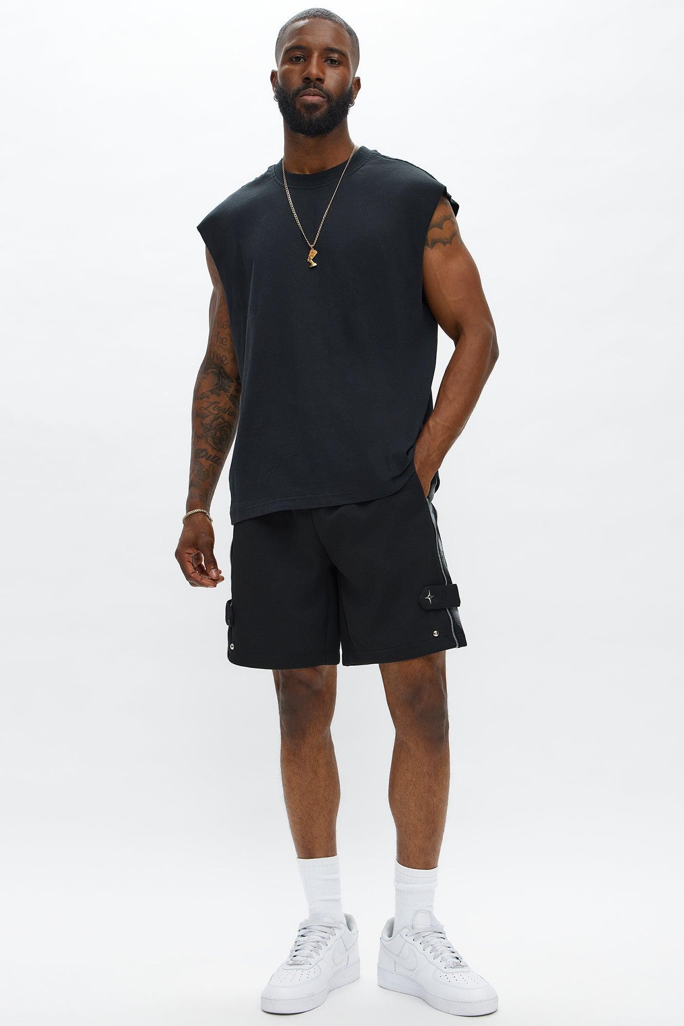 Relaxed Bright Stars Shorts - Black Male Product Image