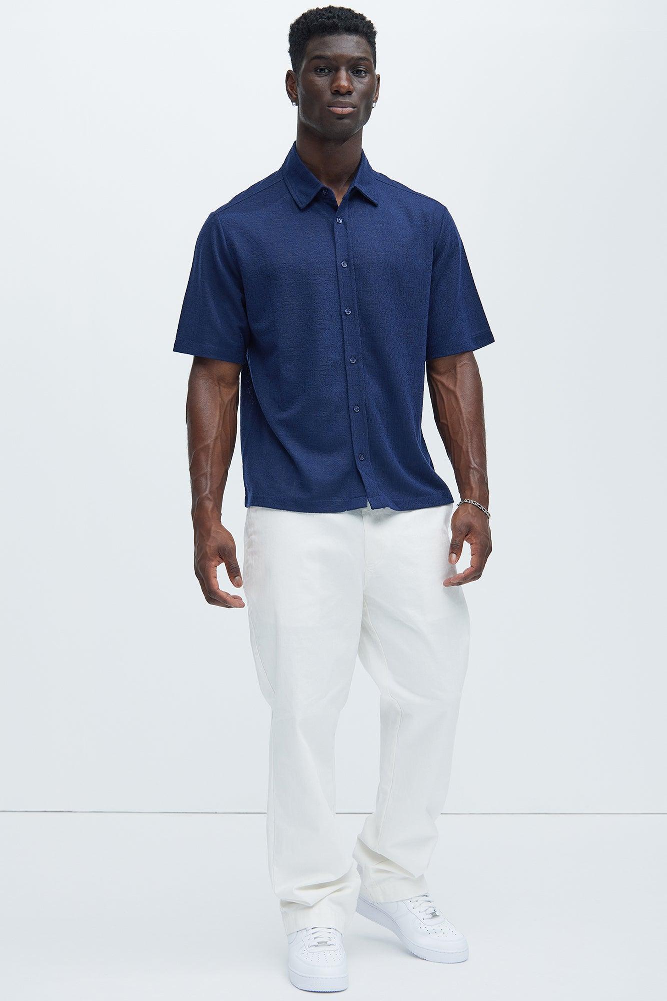 Henrik Textured Shirt - Navy Product Image
