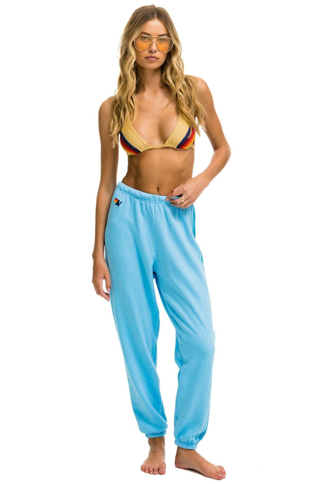 5 STRIPE SWEATPANTS - SKY // BLUE Female Product Image