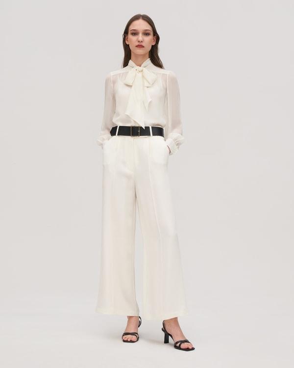 Bow Tie Silk Jasmine Blouse Product Image