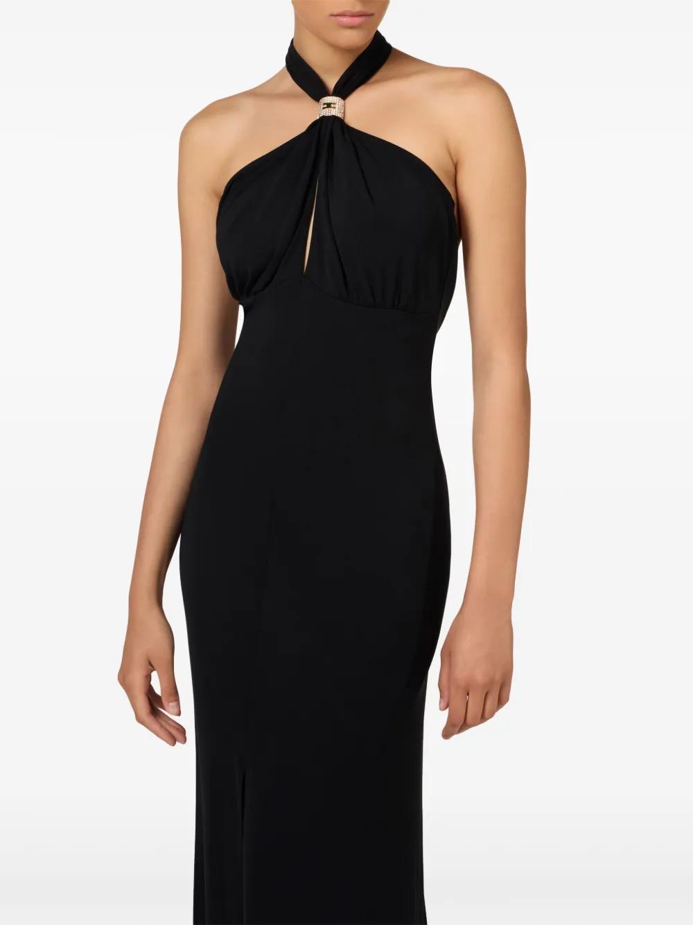 logo-plaque draped gown Product Image
