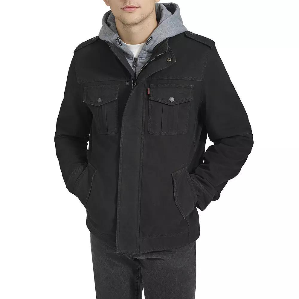 Men's Levi's® Hooded Sherpa Lined Trucker Jacket, Size: Small, Green Product Image