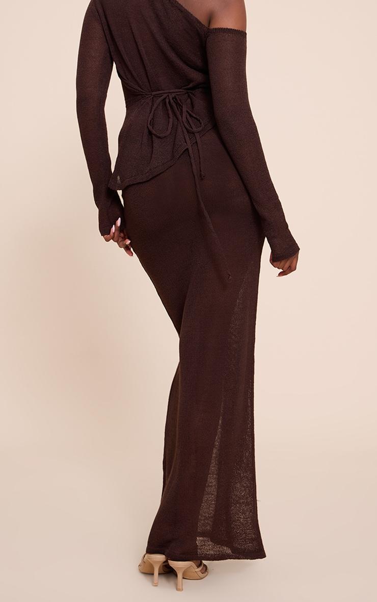 Brown Filigree Maxi Skirt Product Image