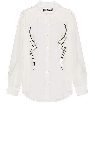 DOUBLE RAINBOUU West World Shirt in White Product Image