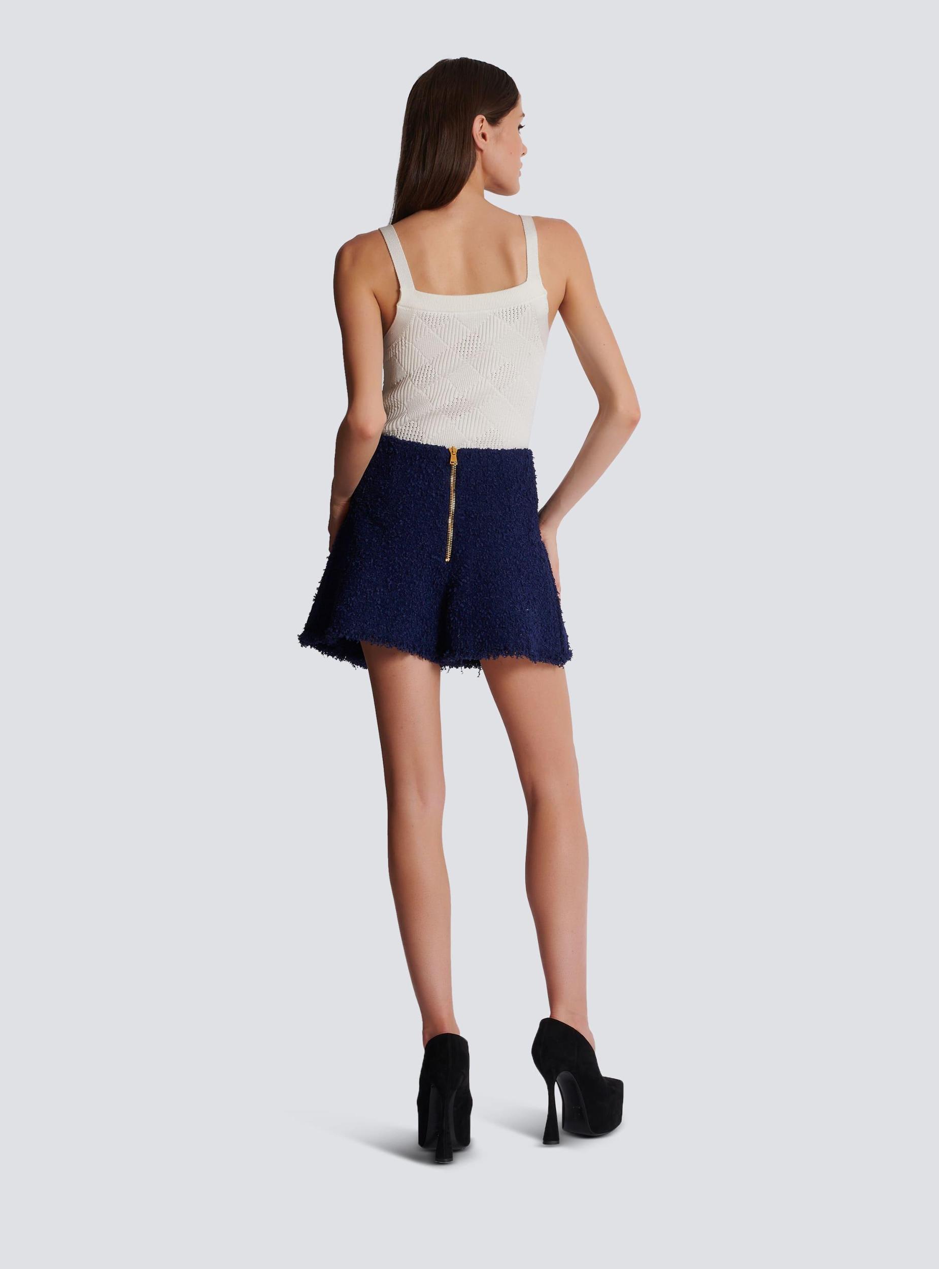 Belted tweed shorts with Snail buttons Product Image