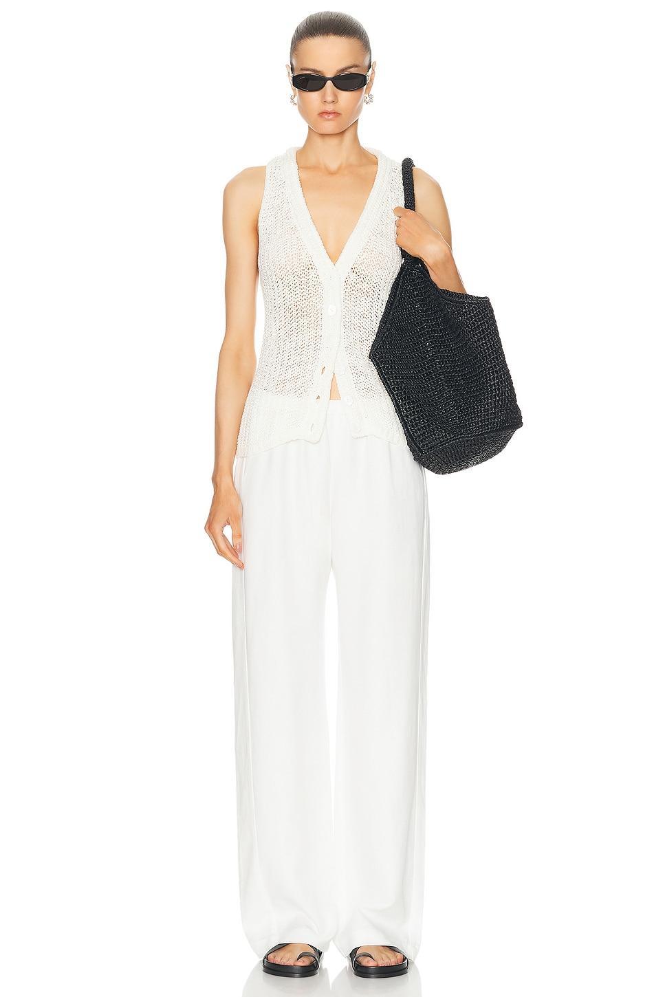 Linen Open Knit Vest Product Image