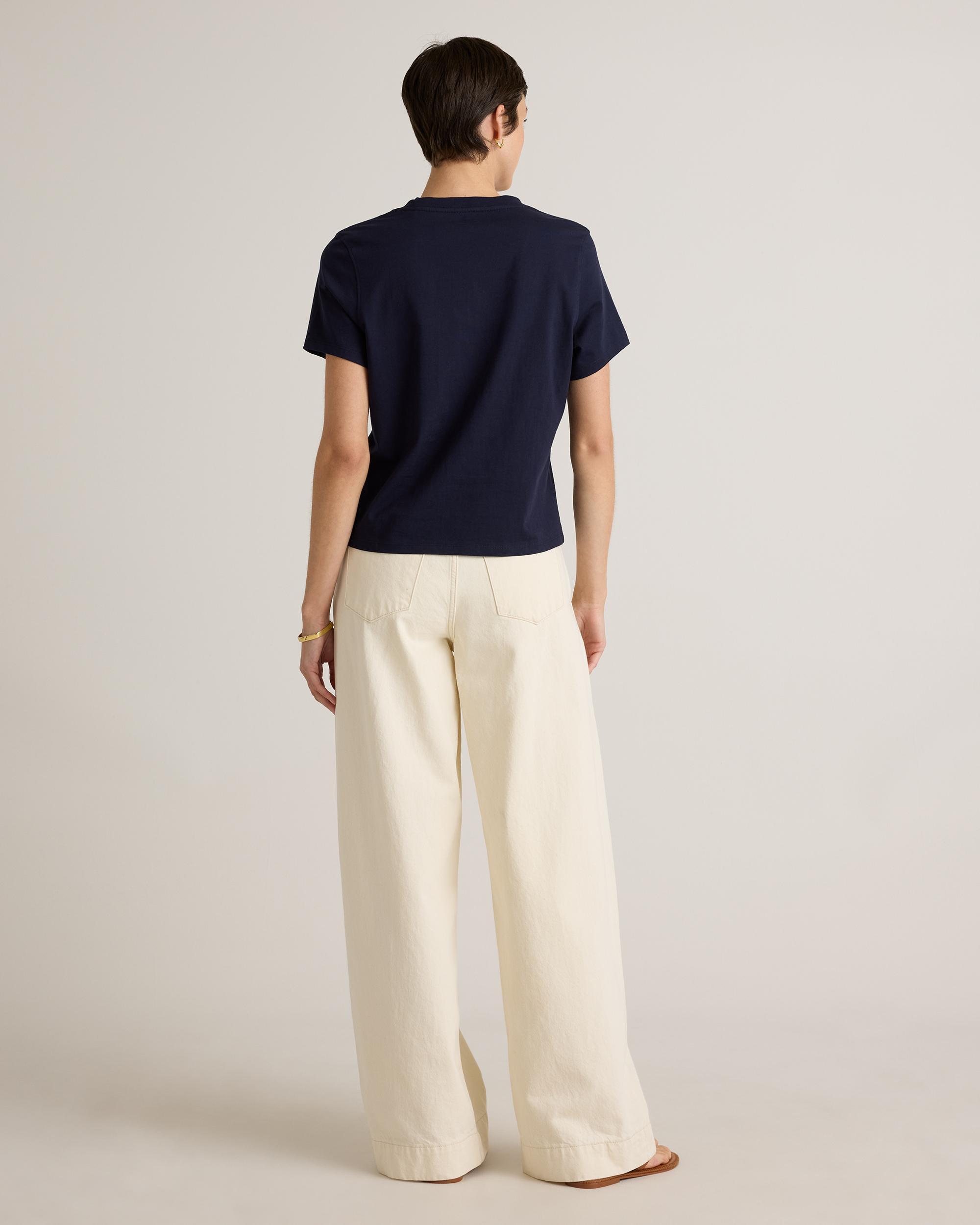 Quince | Women's Boxy V-Neck T-Shirt Organic Cotton Product Image