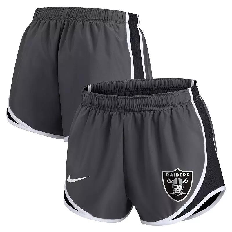 Women's Nike Charcoal Carolina Panthers Logo Performance Tempo Shorts, Size: Large Product Image
