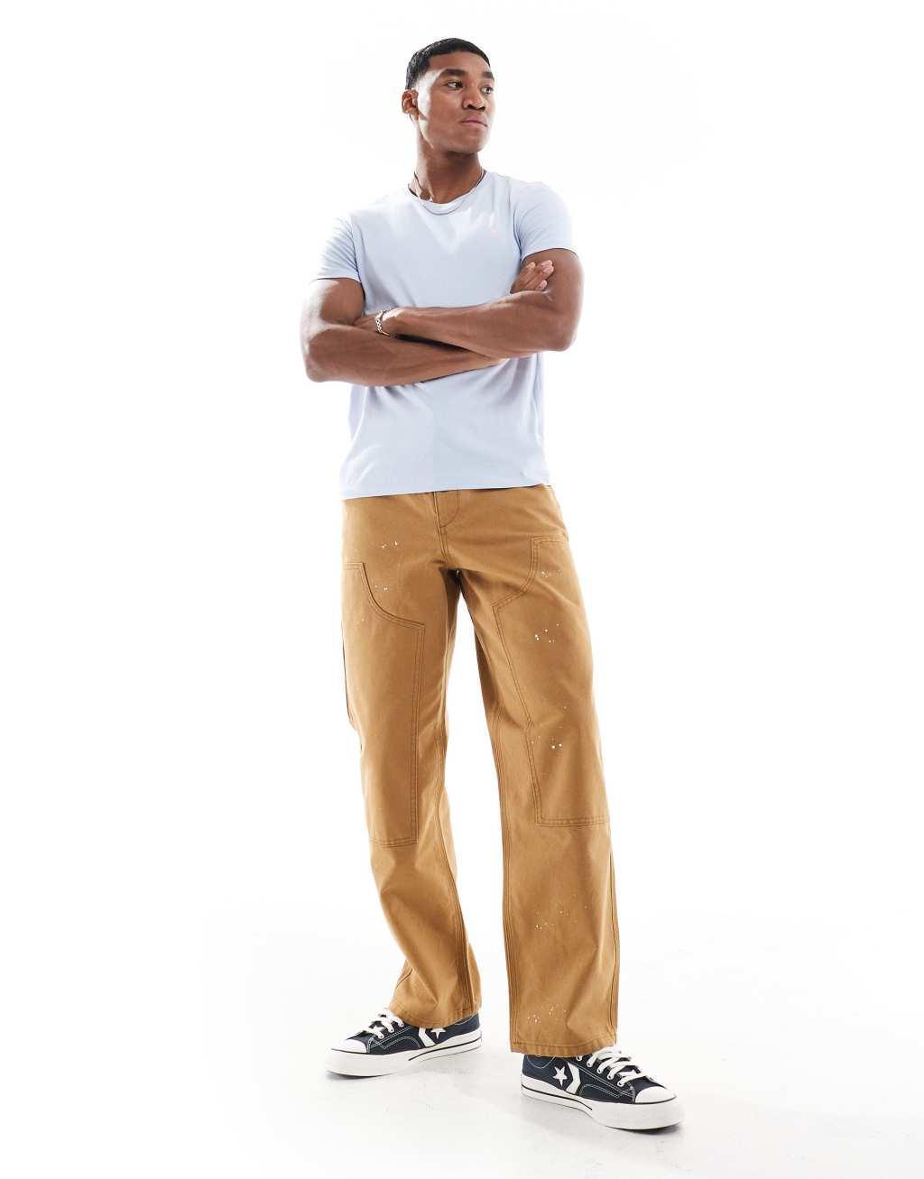 Polo Ralph Lauren icon logo T-shirt custom fit in light blue Product Image